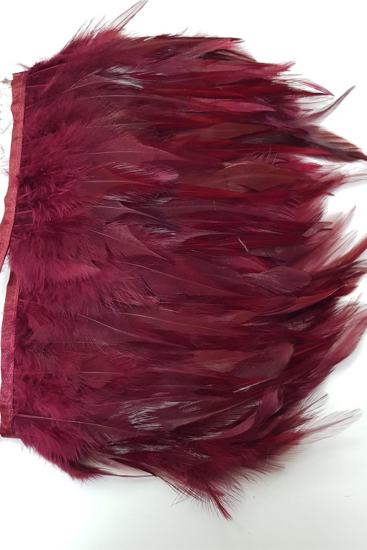 Wholesale Claret Red Rooster Feather 1 meter