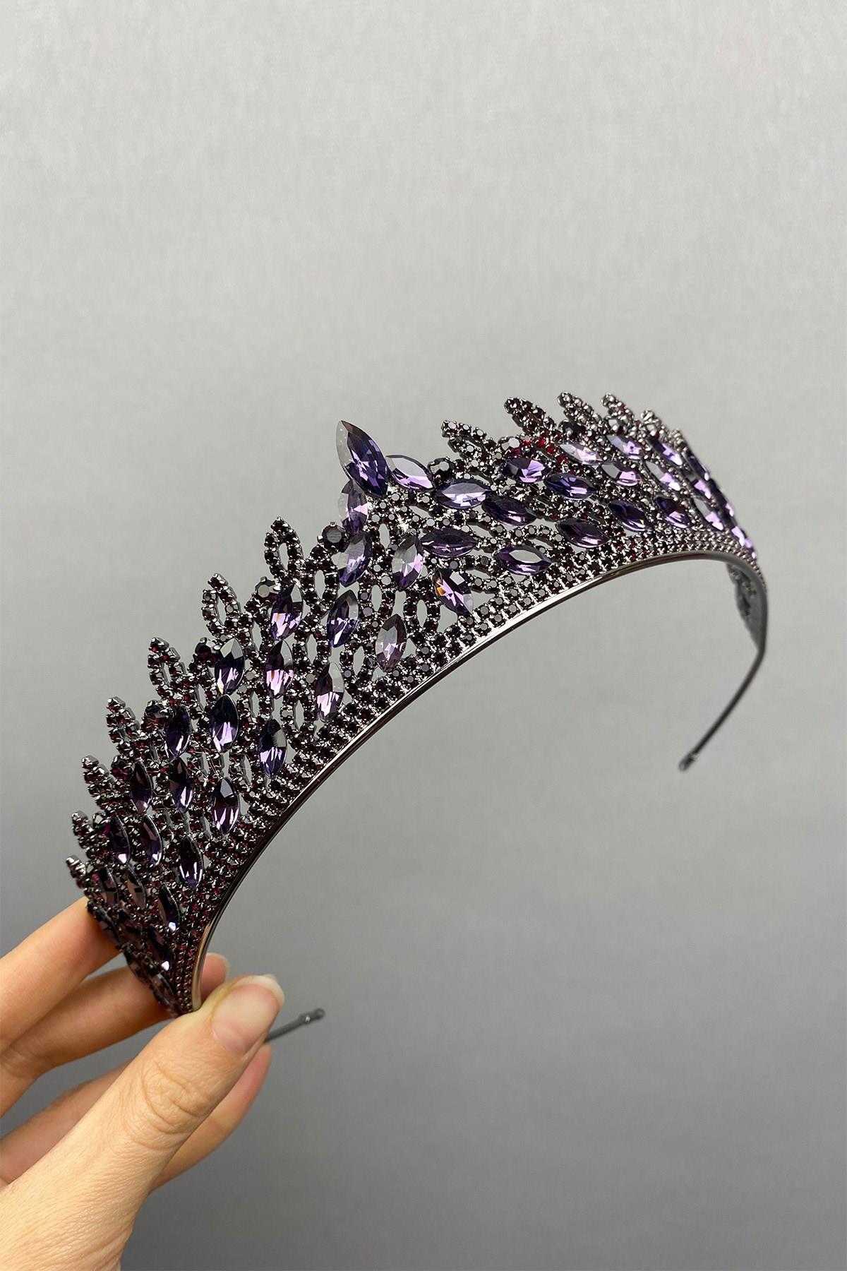 Wholesale Purple Mia Stone Henna Bridal Crown