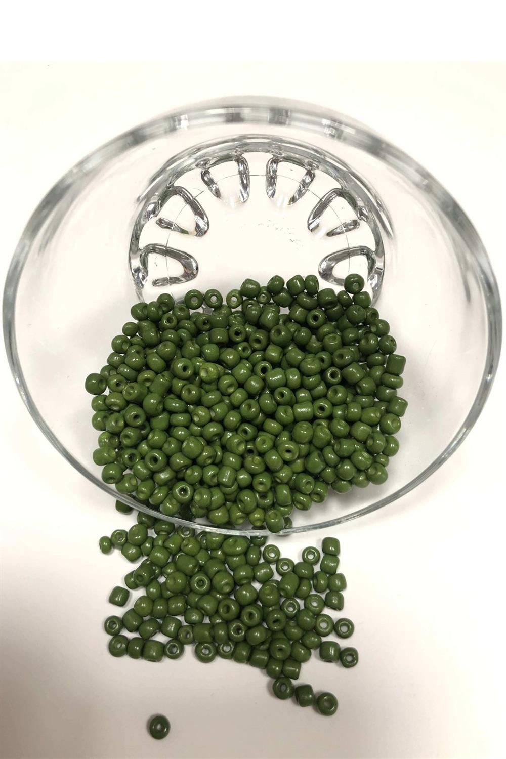 Wholesale Medium Green Sand Beads Medium Size 4 mm 50 gr