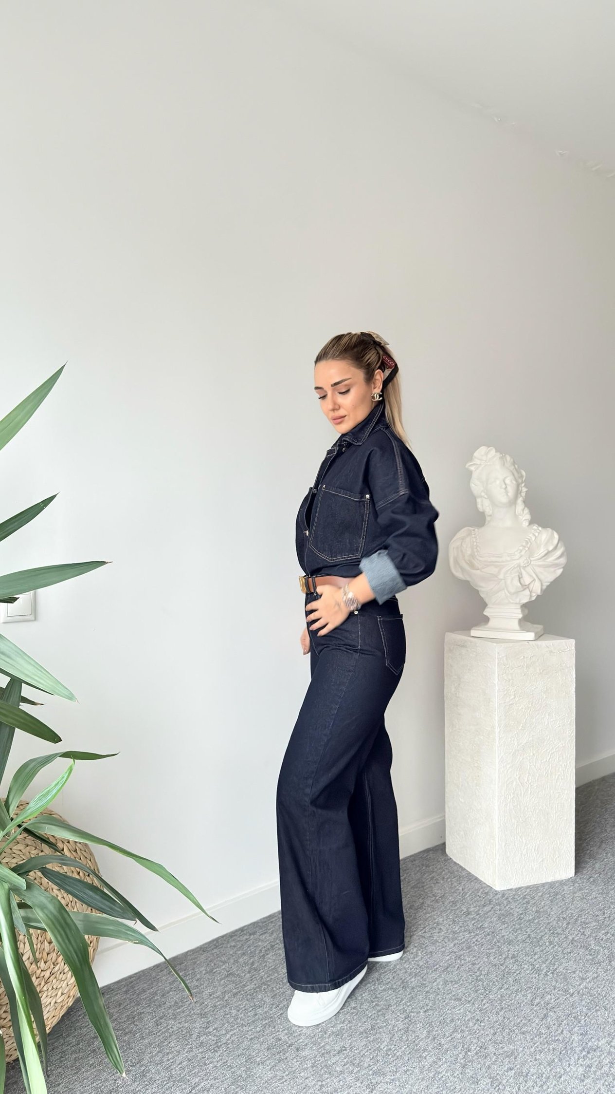 Diani Lacivert Denim Takım