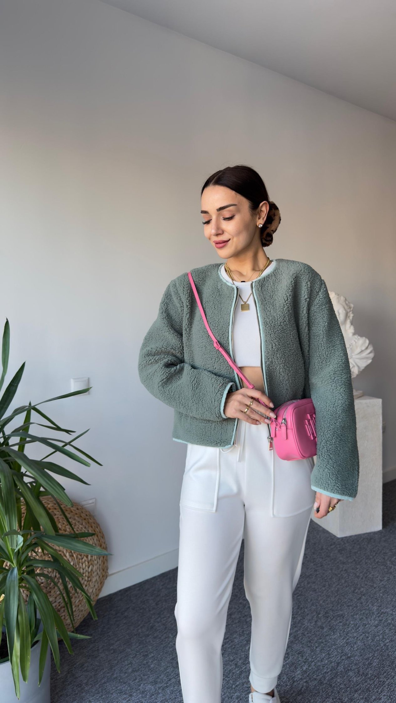 Biyeli Mint Yeşili Astarlı Ceket
