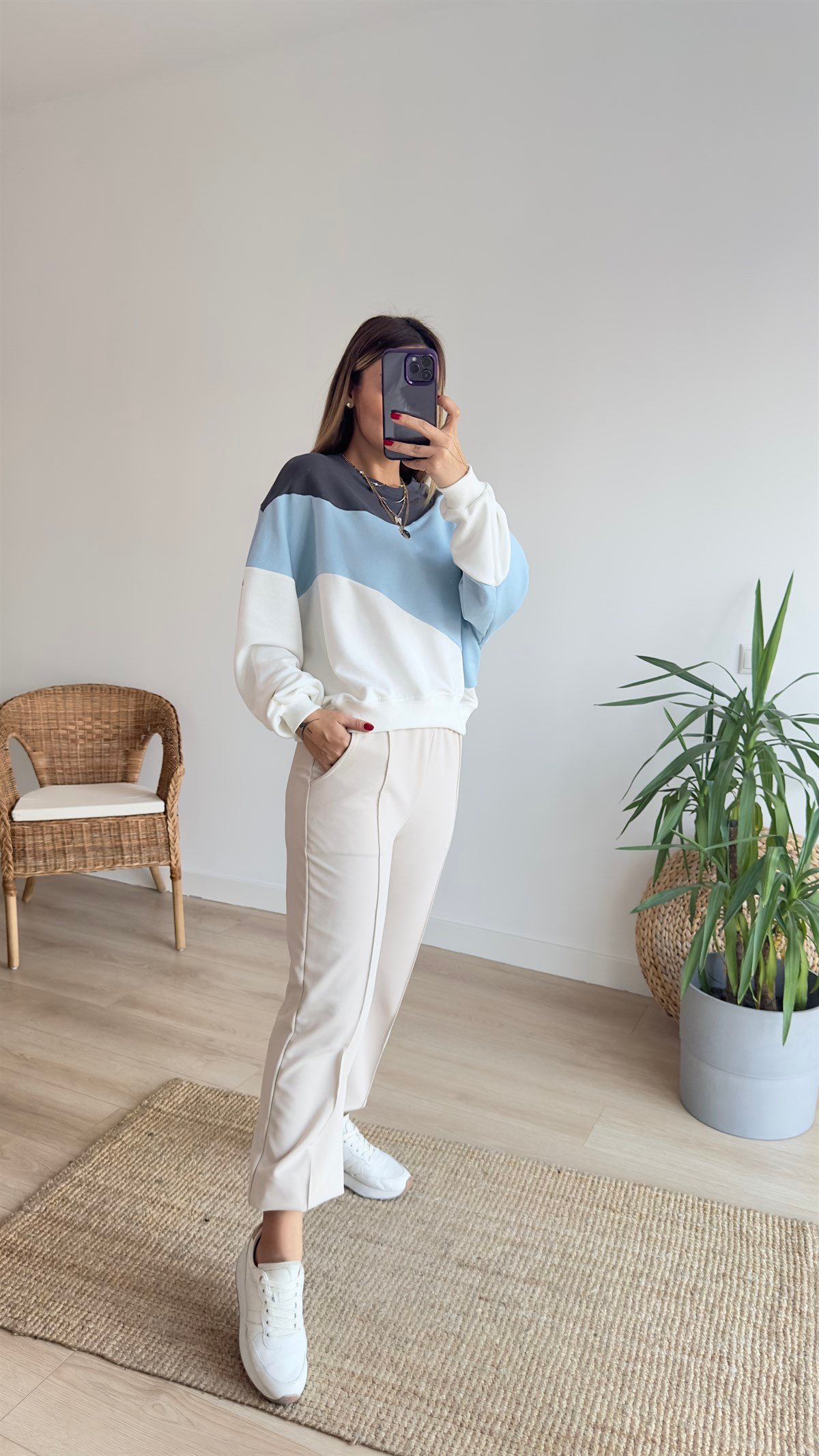 Renk Geçişli Mavi Sweat