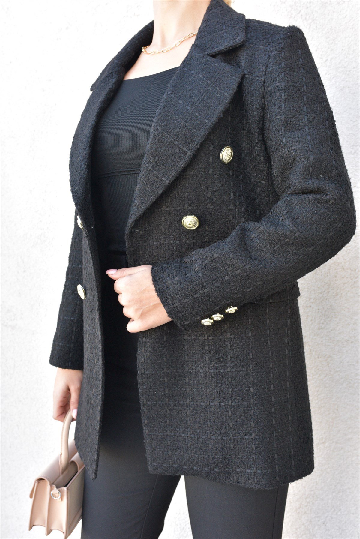 Zara Model Siyah Tüvit Blazer Ceket
