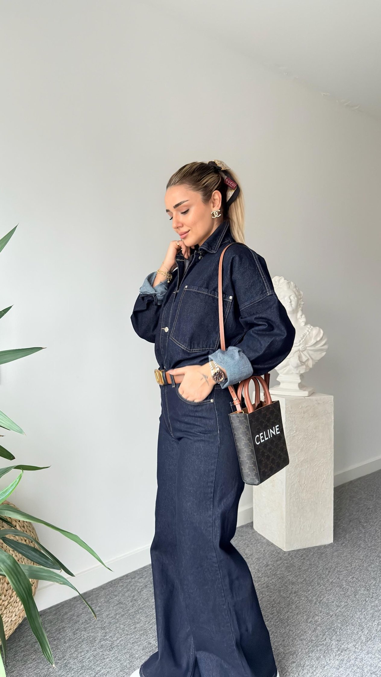 Diani Lacivert Denim Takım