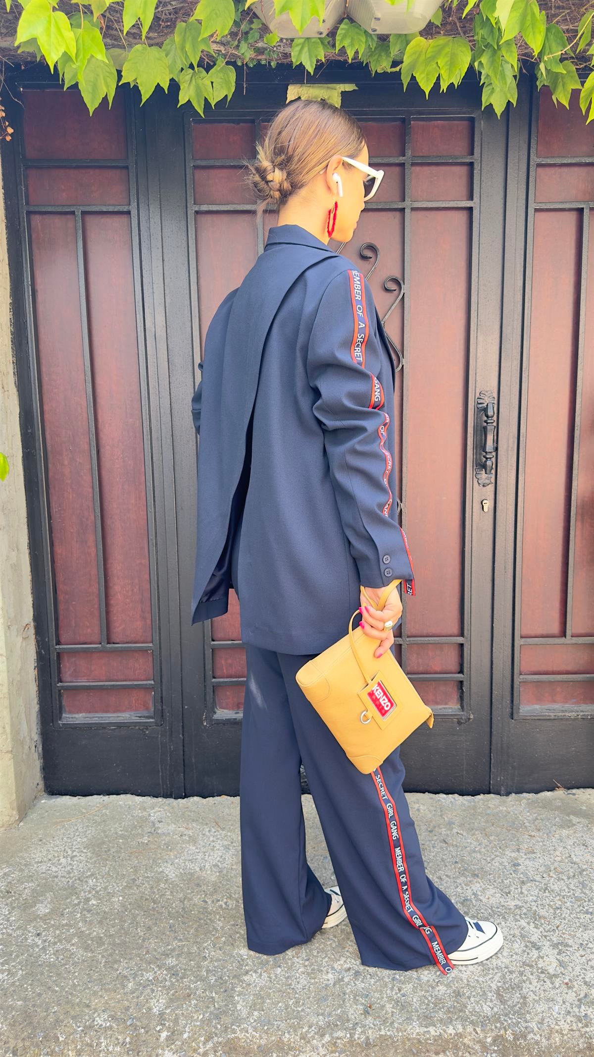 Kırmızı Şerit Ve Yazı Detay Blazer Ceket
