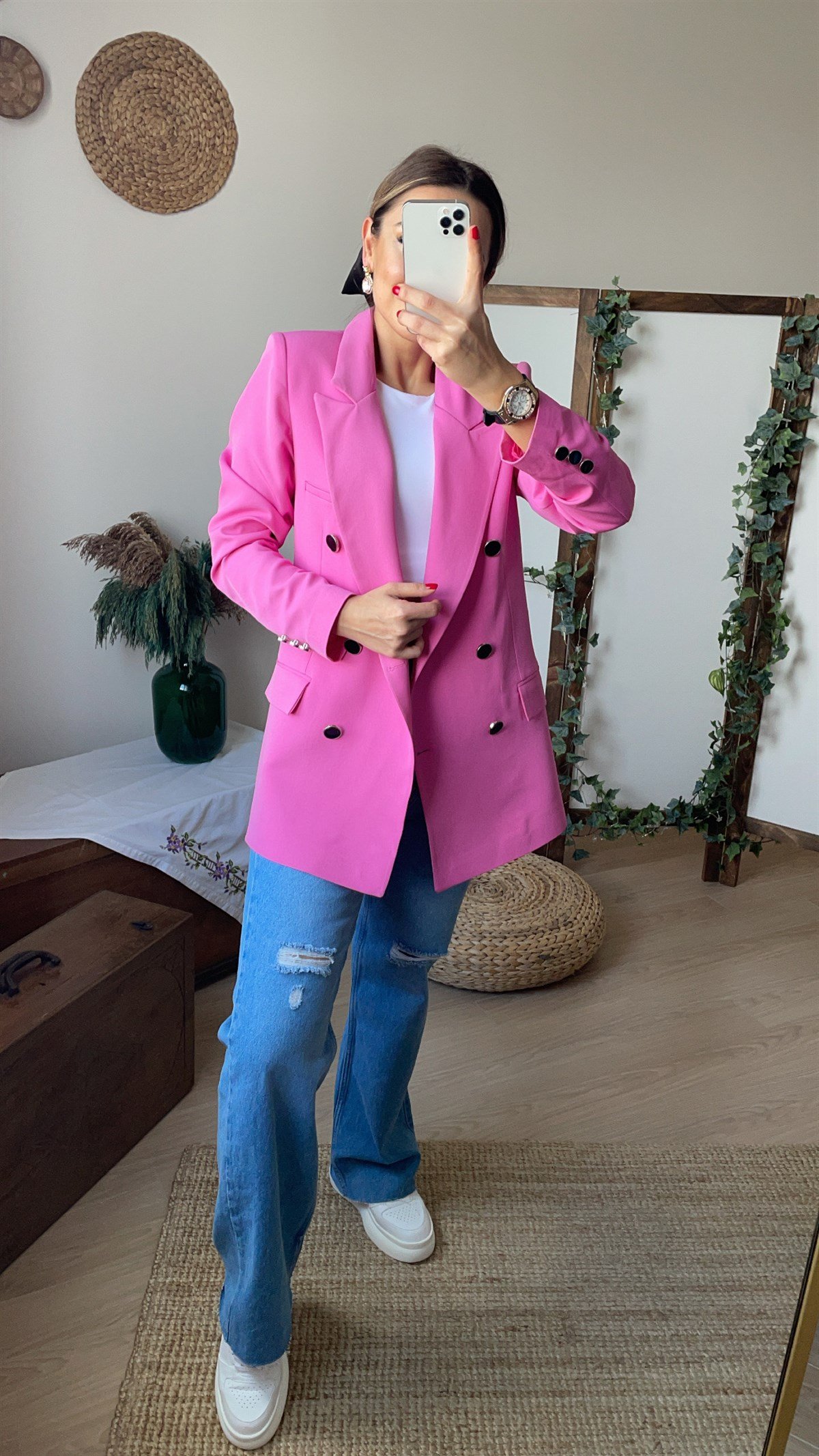 Pembe Blazer Ceket