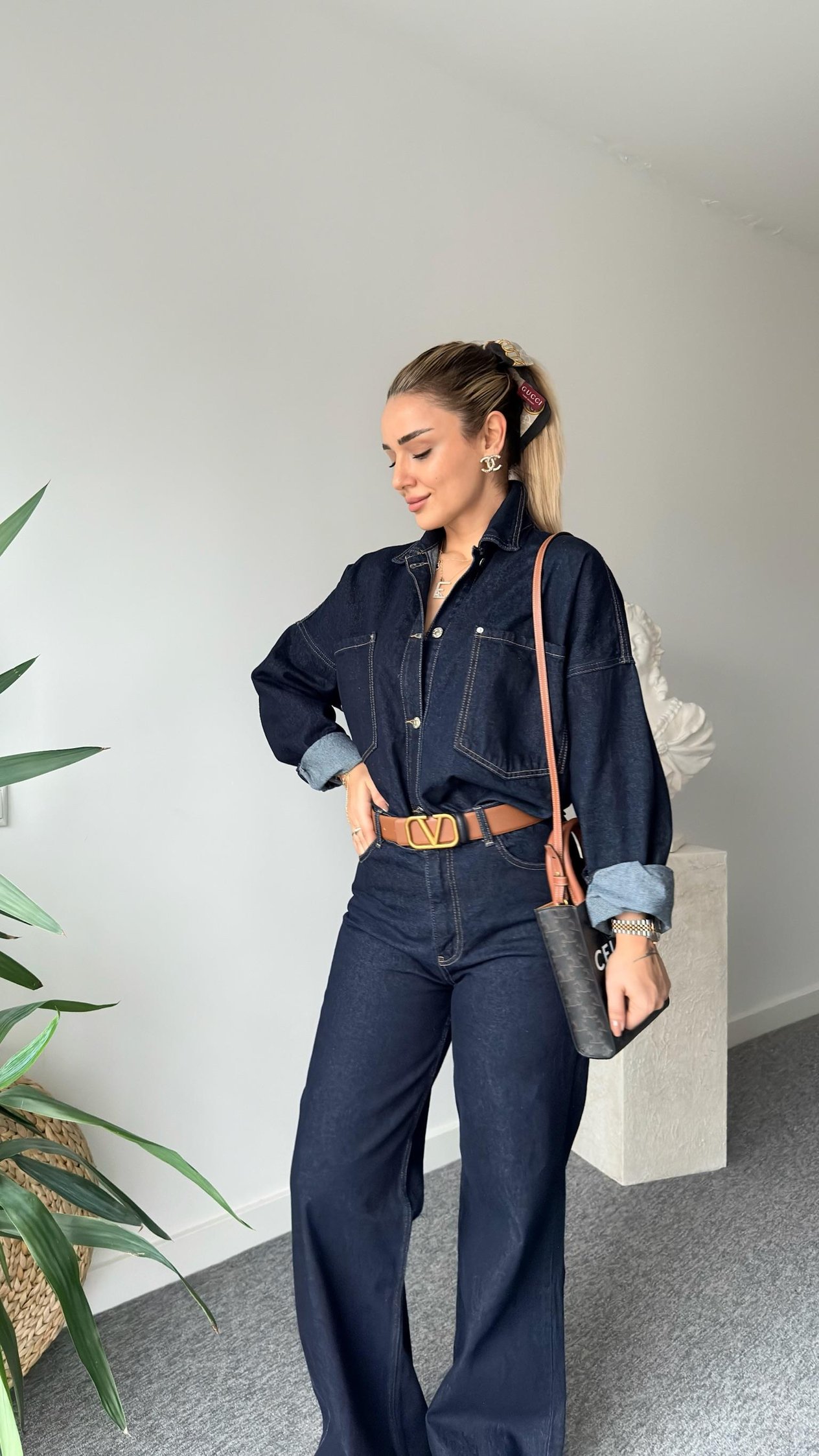 Diani Lacivert Denim Takım