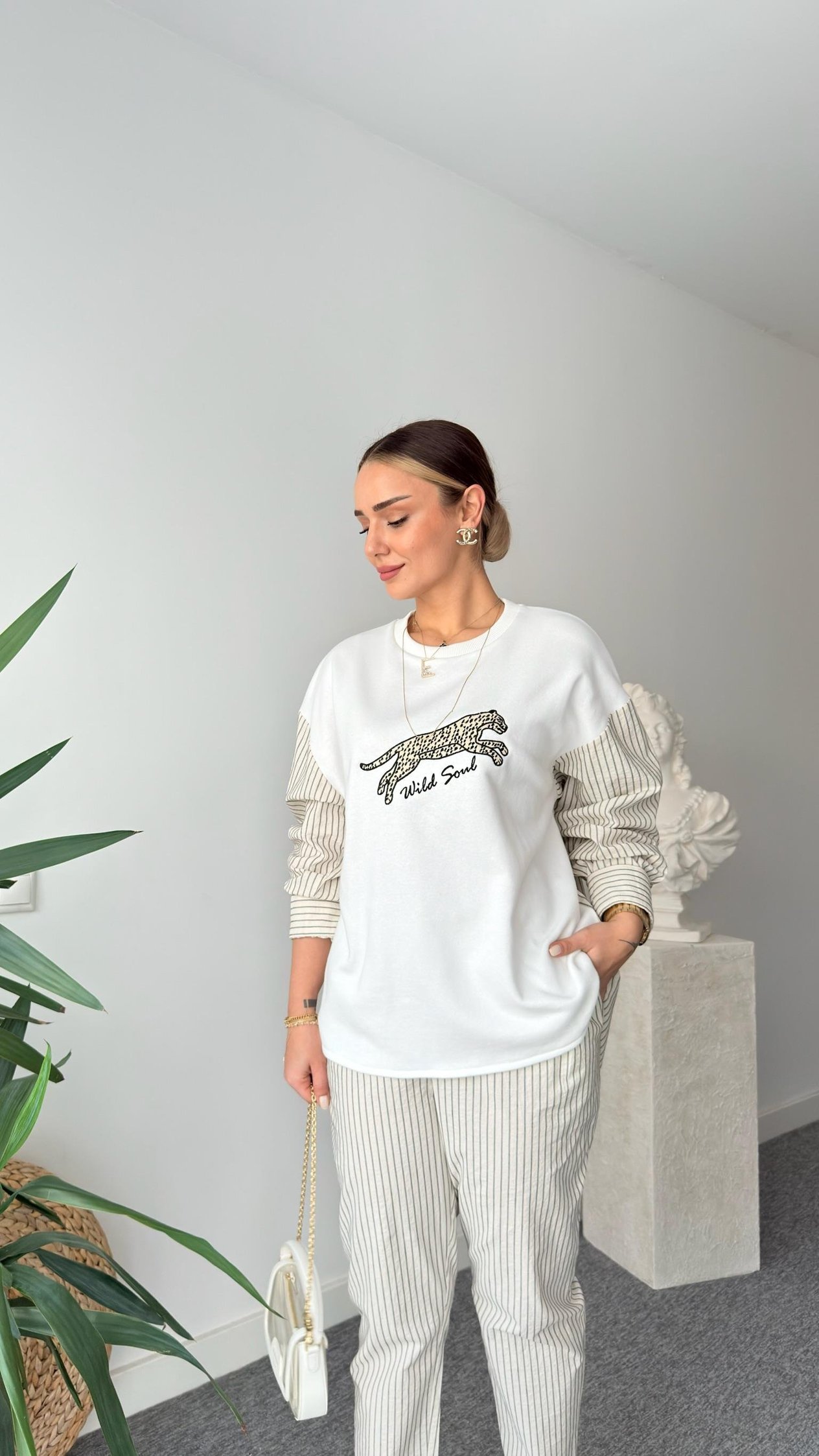 Vabu Kaplan Nakışlı Garnili Sweatshirt