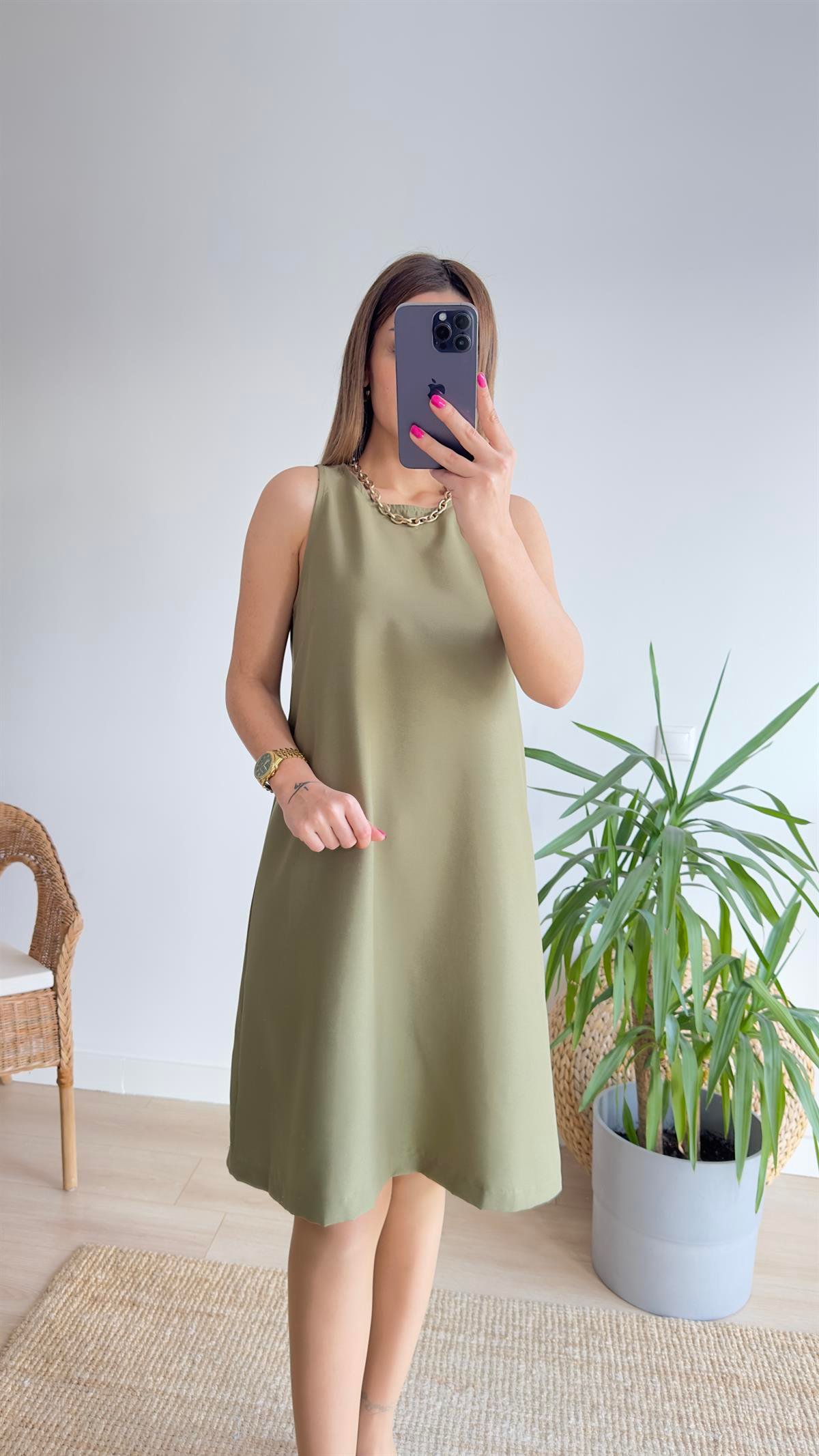 Marta Kolsuz Haki Basic Elbise 