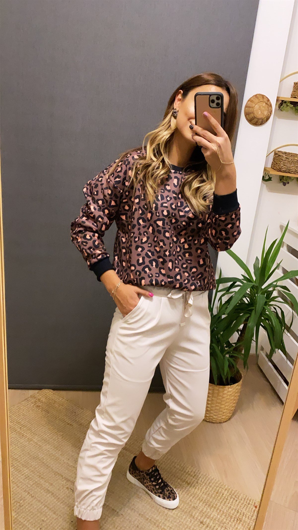Leopar Baskı Sweatshirt