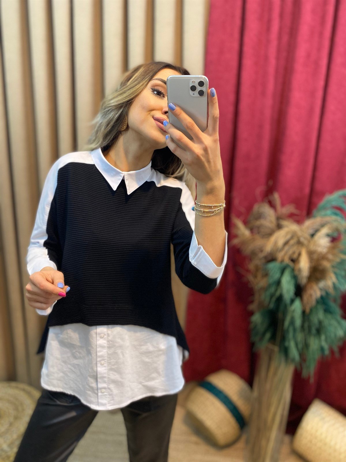 Gömlek Detaylı Bluz