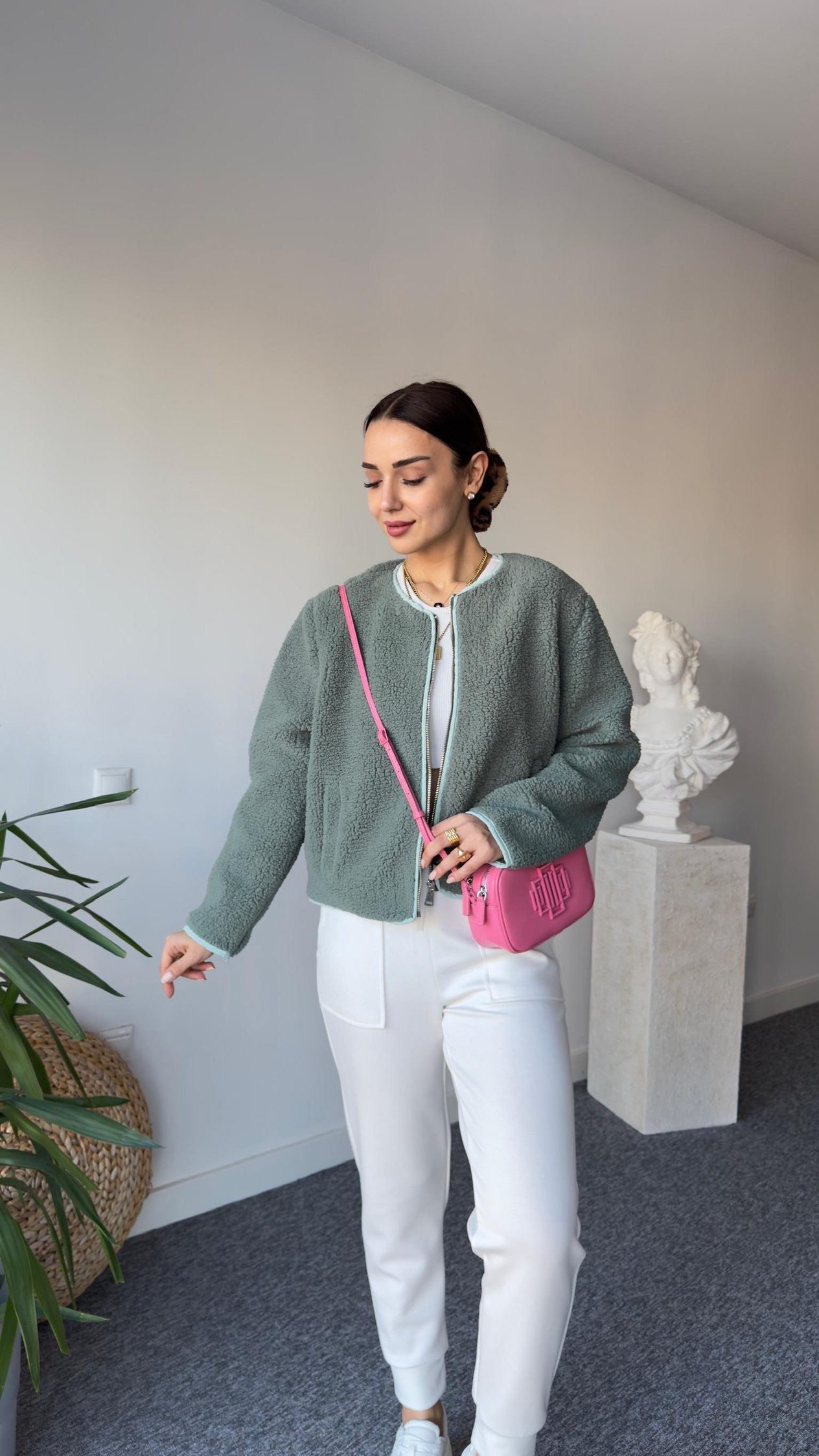 Biyeli Mint Yeşili Astarlı Ceket