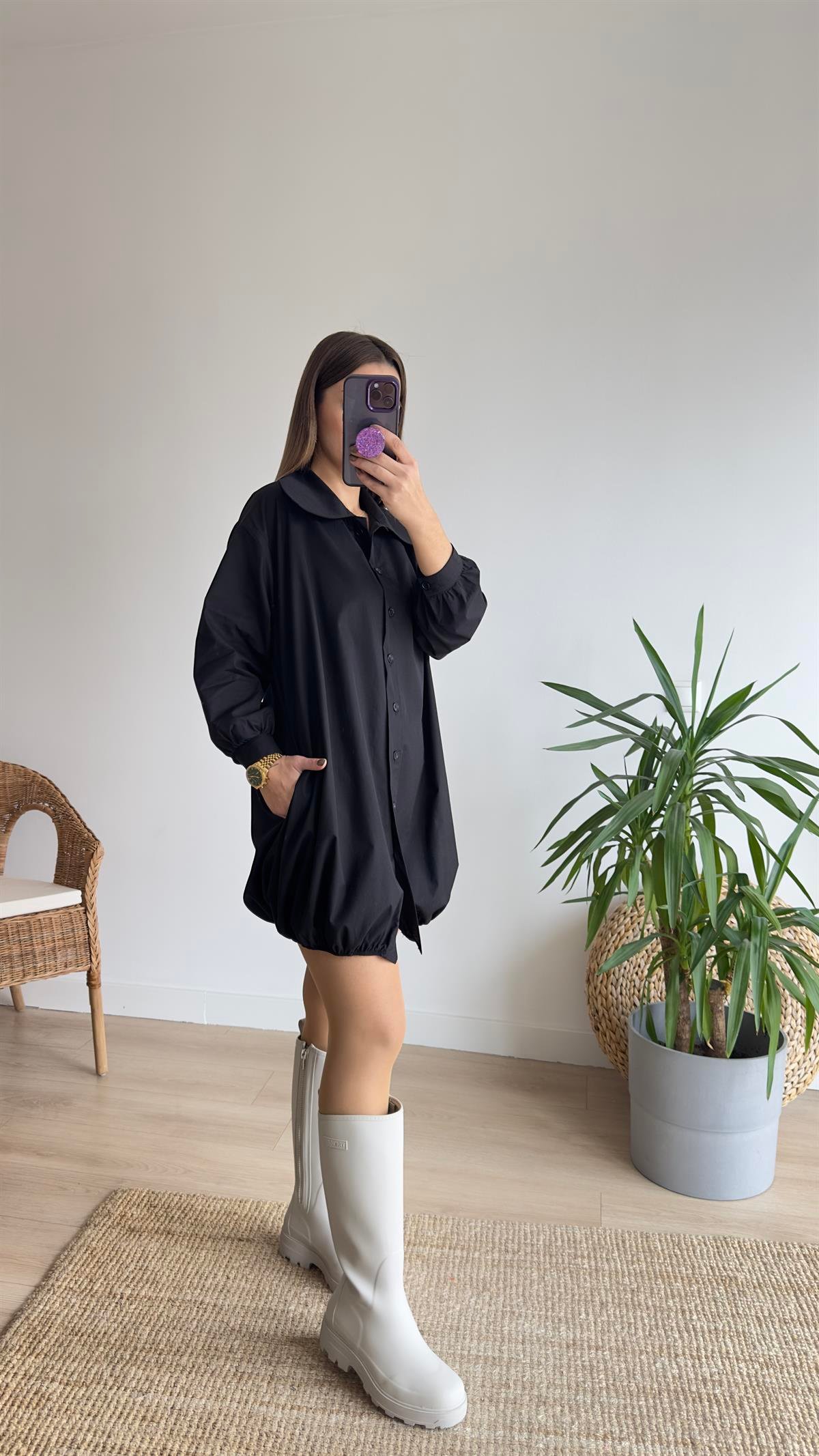 Zra Model Bebe Yaka Tunik Elbise 