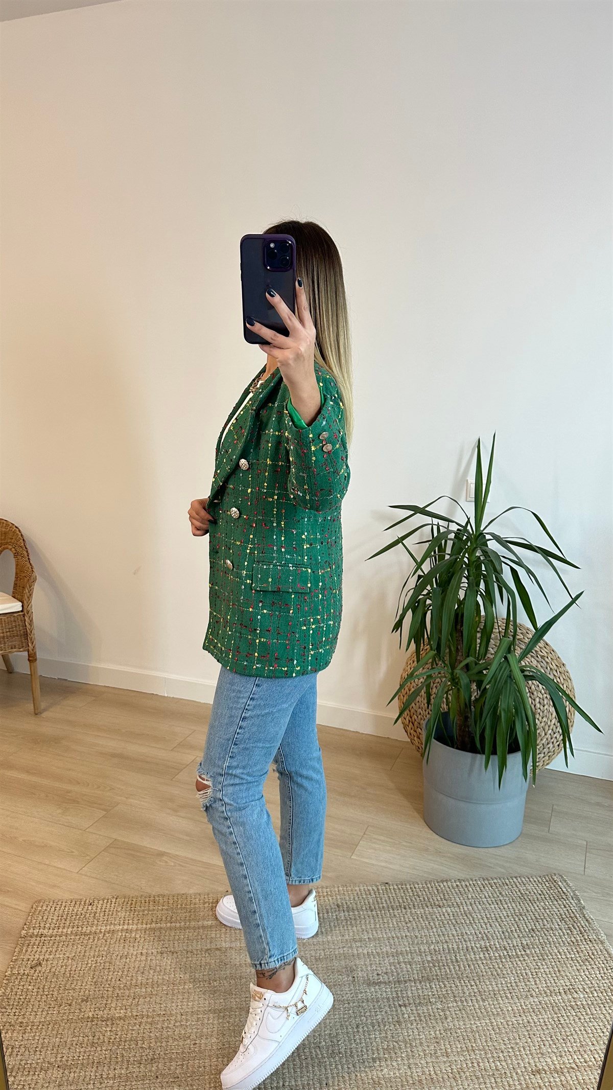 Tüvit Blazer Ceket Yeşil