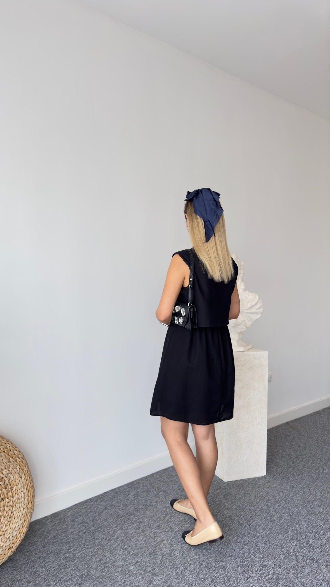 Orj Model Yelekli Siyah Elbise 