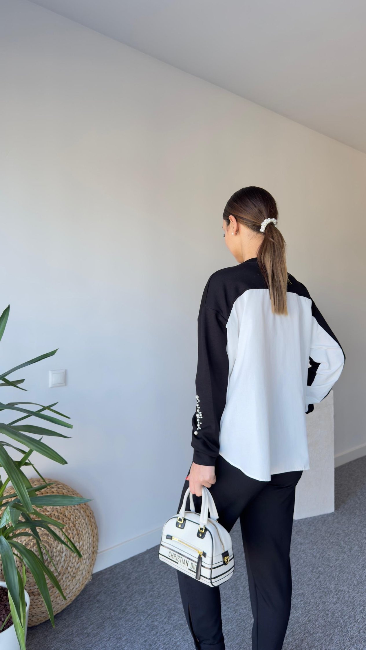 Önü İncili Sırt Poplin Detay Modal Sweat