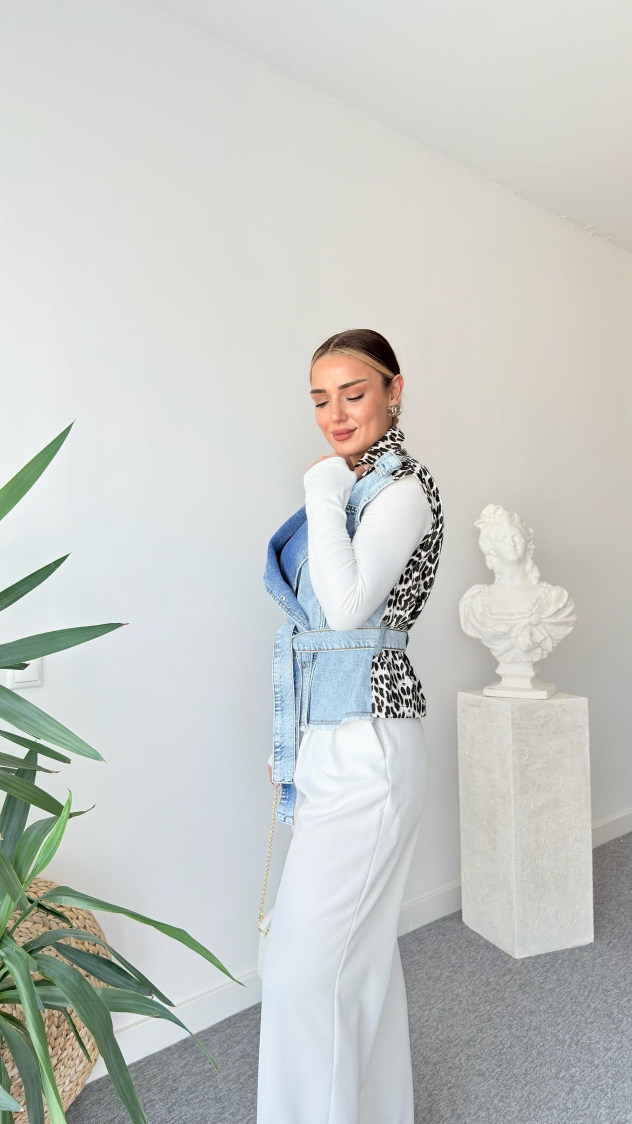 Tws Model Leopar Detaylı Tasarım Yelek