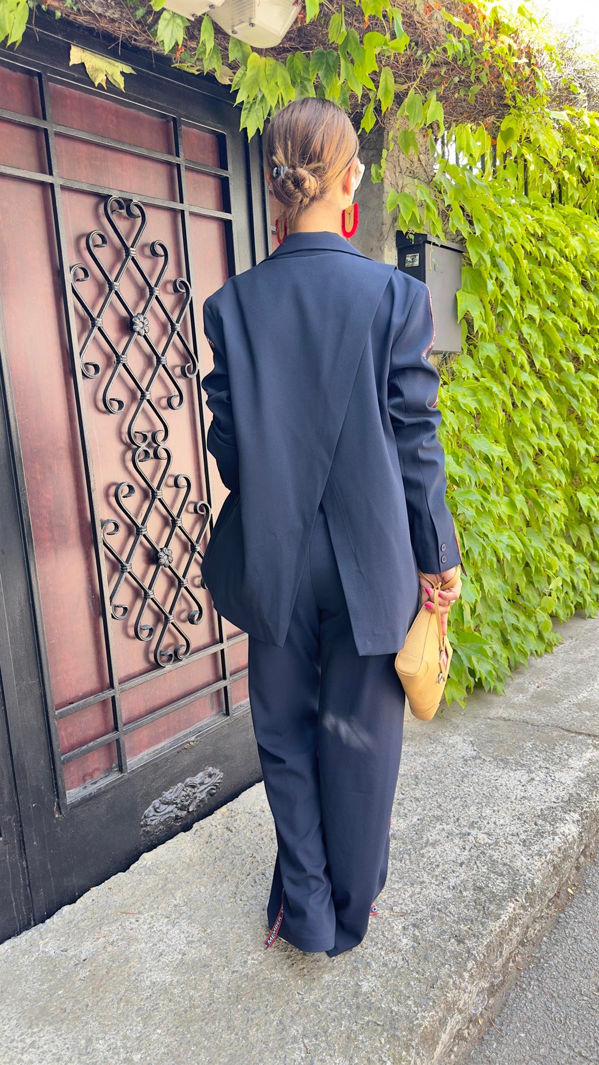 Kırmızı Şerit Ve Yazı Detay Blazer Ceket
