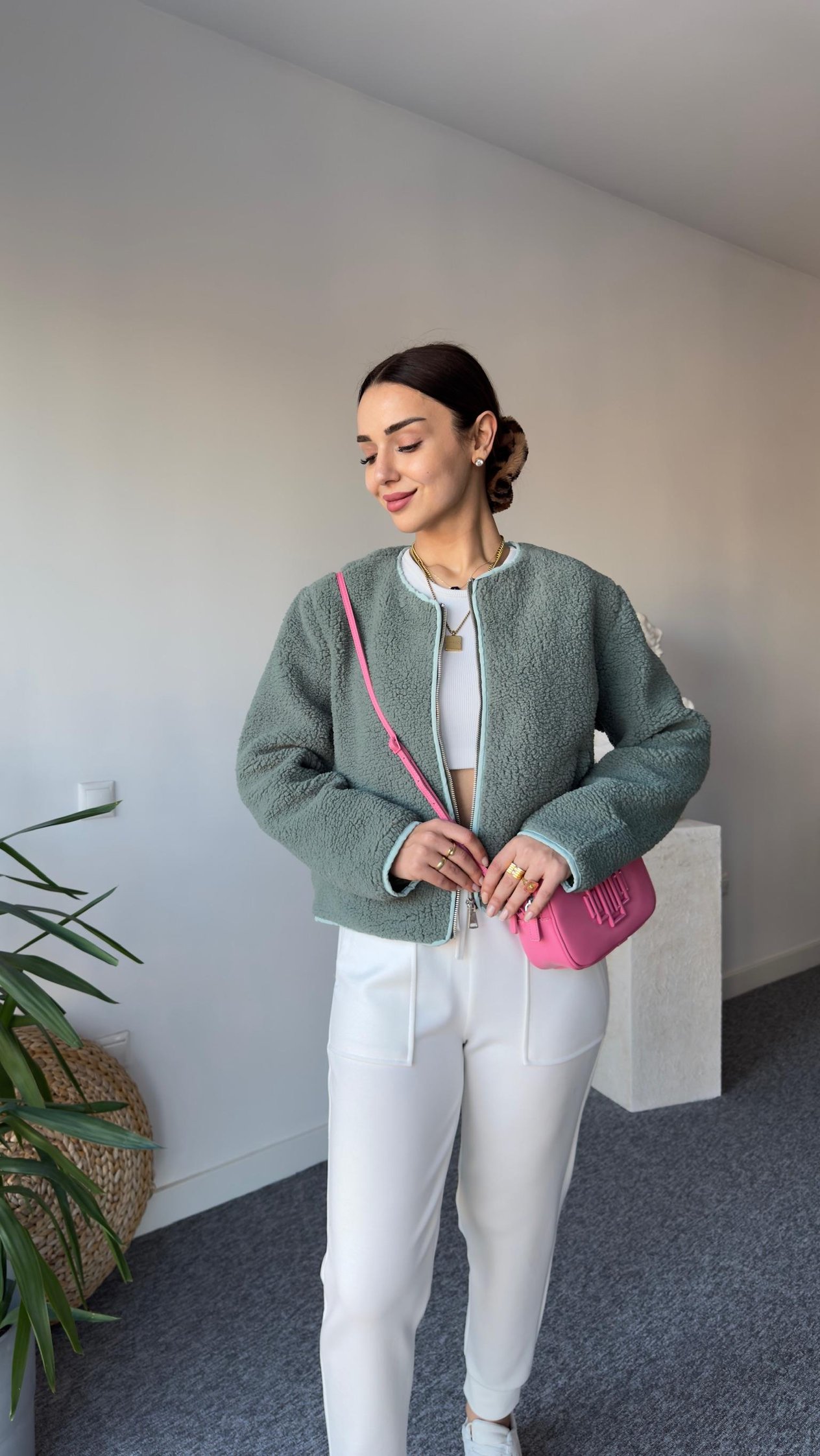 Biyeli Mint Yeşili Astarlı Ceket