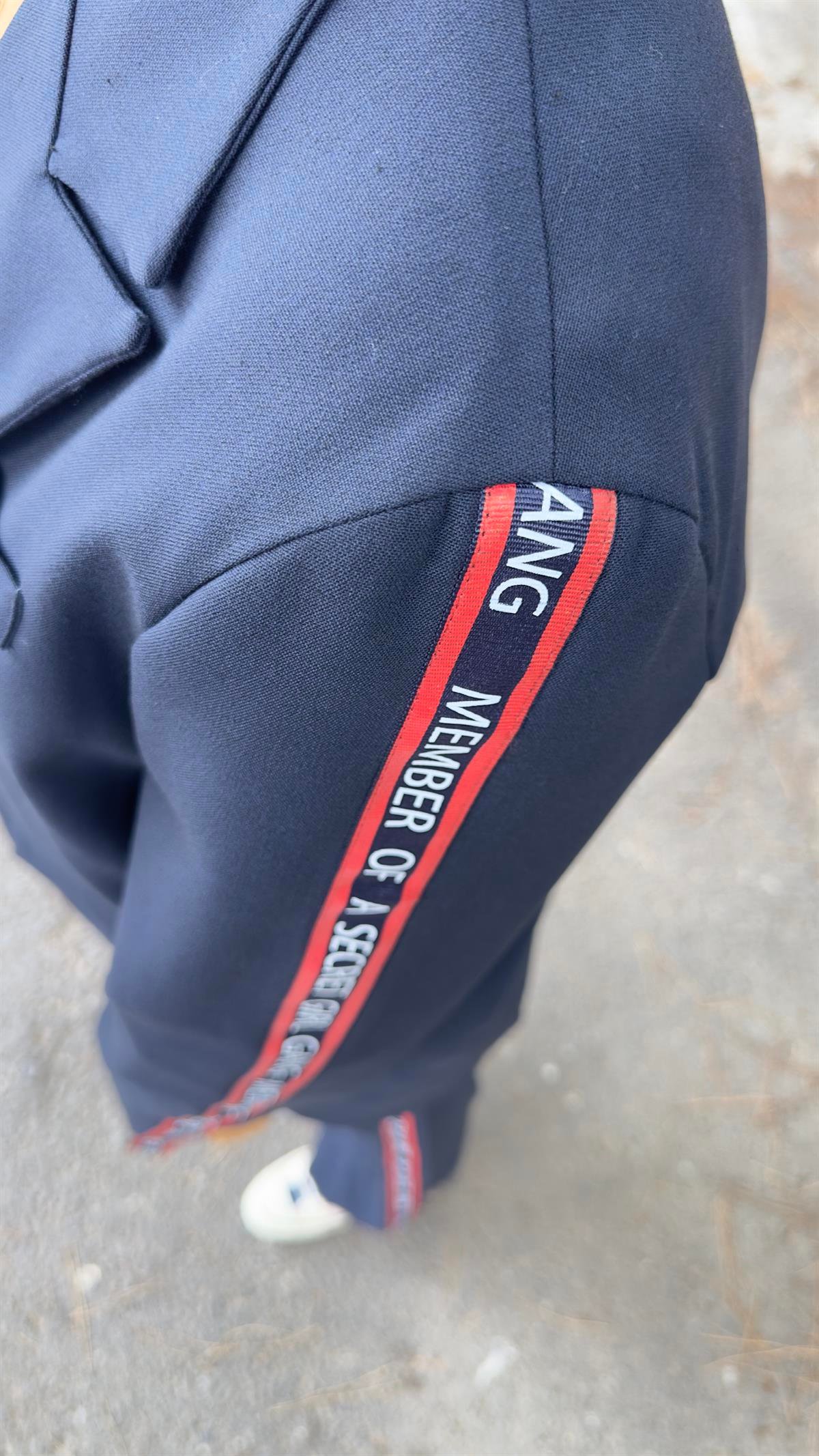 Kırmızı Şerit Ve Yazı Detay Blazer Ceket