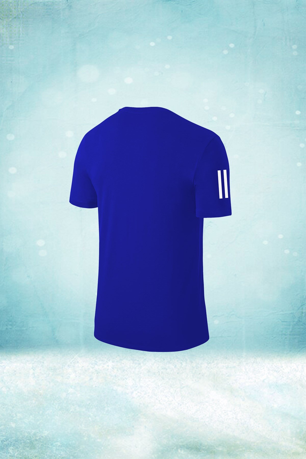   51- Erkek Mavi Dri-Fit Kumaş Yürüyüş için Konforlu  Sıfır Yaka Tshirt  S-3XL Sıfır Yaka T-shirt