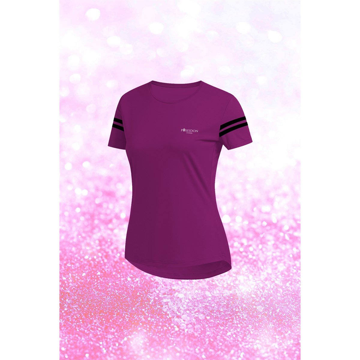 Battal Beden Kadın Mor Dri-Fit Kumaş Spor için Konforlu  Kısa Kol T-shirt  (4XL-10XL)
