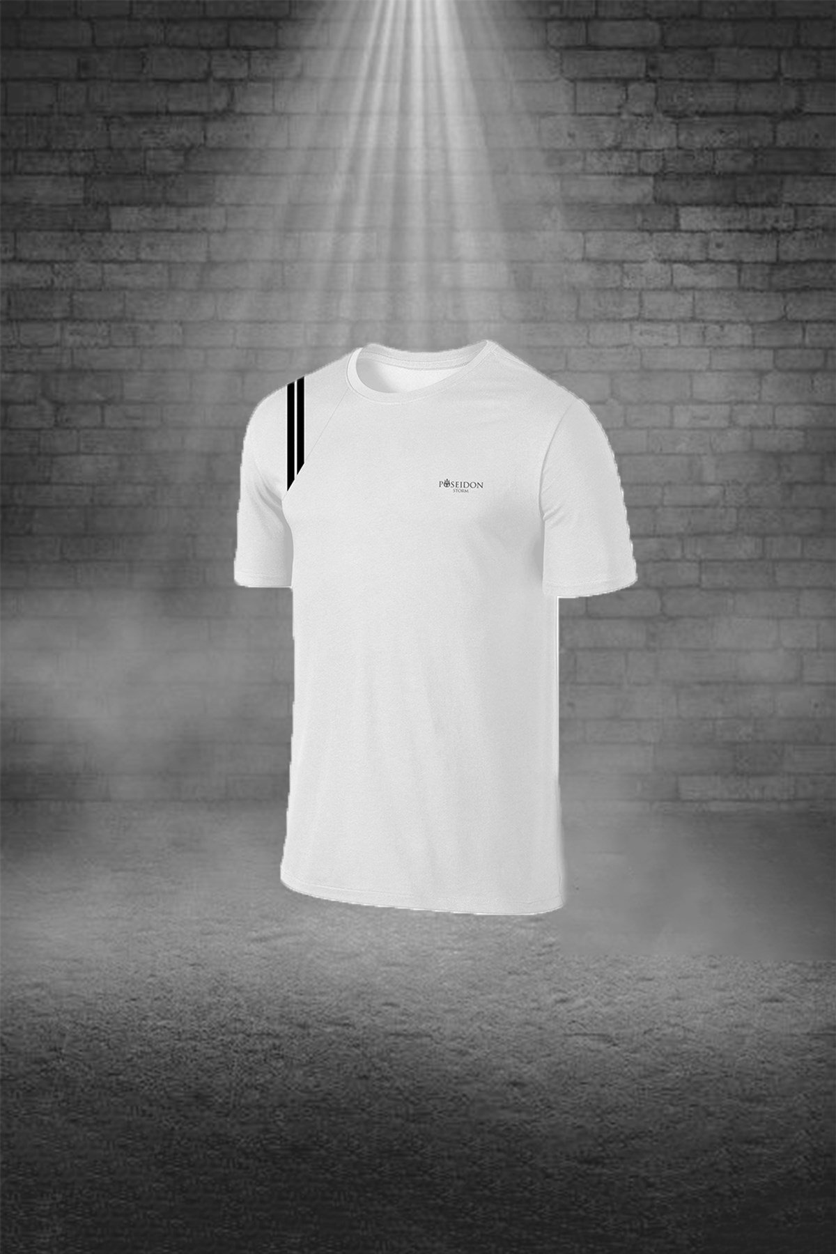Büyük Beden Erkek Beyaz Dri-Fit Kumaş Koşu için Konforlu Cepli Sıfır Yaka Tişört Şort İkili Alt Üst Seti 4XL-10XL