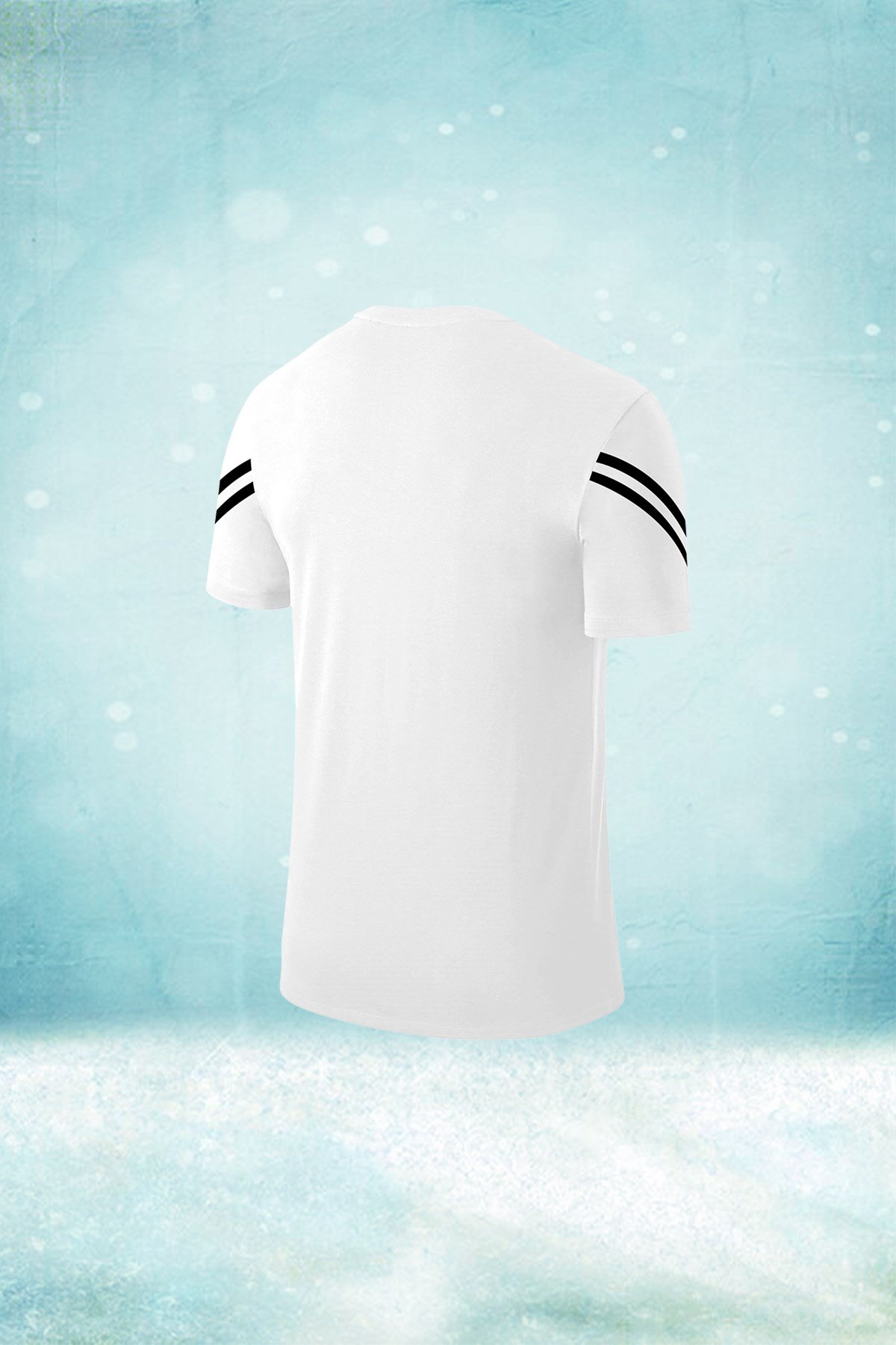 Büyük Beden Erkek Beyaz Günlük Sporcu Tişörtü 4XL-10XL - Kolları hareketli çift - M7