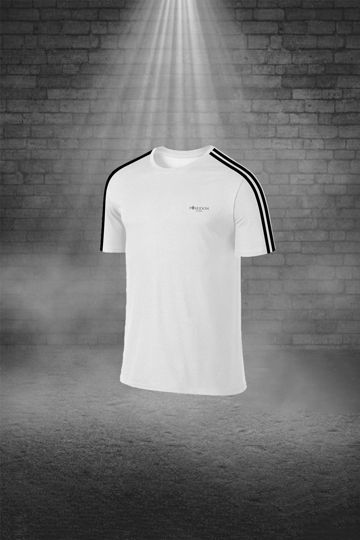 Büyük Beden Erkek Beyaz Günlük Sporcu Tişört ve Şort Takımı 4XL-10XL siyah çift şerit - M3