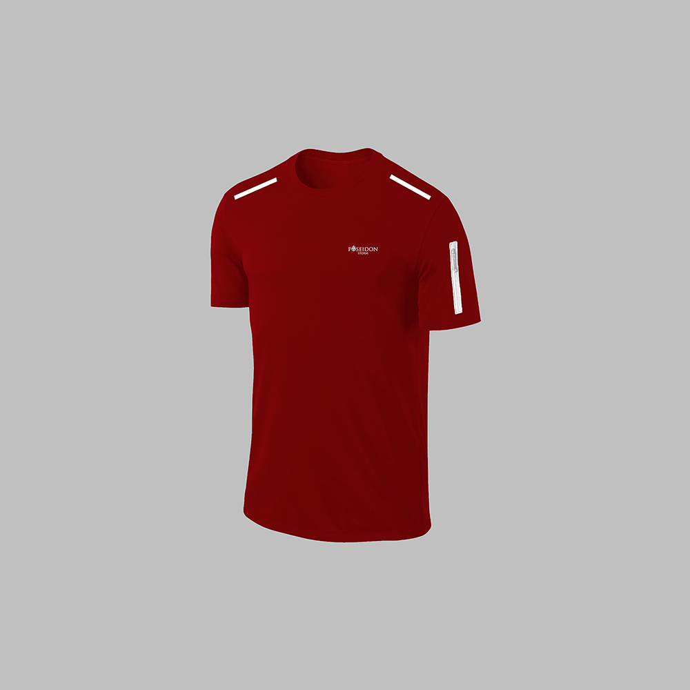 Büyük Beden Erkek Bordo Dri-Fit Kumaş Spor için Konforlu Cepli Kısa Kol Tişört Şort İkili Takım 4XL-10XL