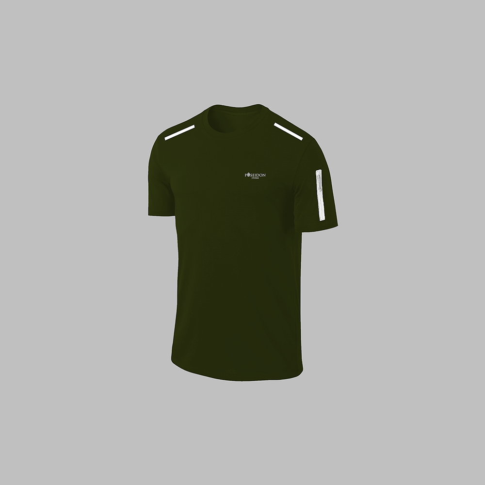 Büyük Beden Erkek Haki Dri-Fit Kumaş Düz Konforlu Cepli Kısa Kol Tişört Şort Alt Üst Koşu Seti   4XL-10XL