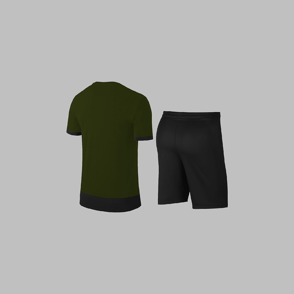 Büyük Beden Erkek Haki Dri-Fit Kumaş Yürüyüş için Konforlu Cepli Sıfır Yaka Tişört Şort Seti  4XL-10XL