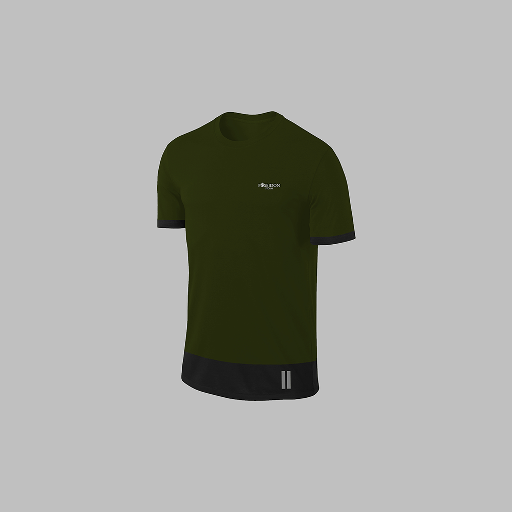 Büyük Beden Erkek Haki Dri-Fit Kumaş Yürüyüş için Konforlu Cepli Sıfır Yaka Tişört Şort Seti  4XL-10XL