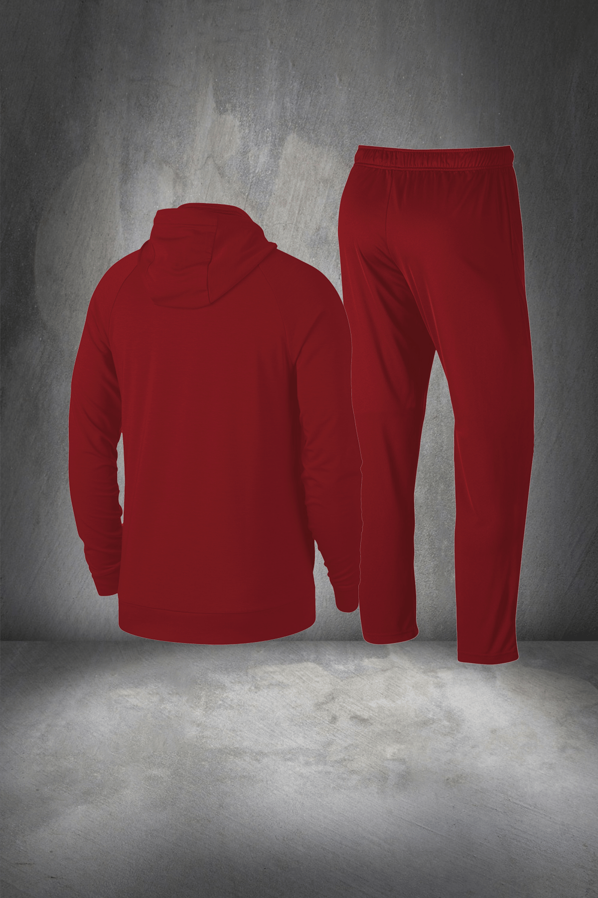Büyük Beden Erkek Kırmızı Supra Penye Nefes Alabilir Kumaş Fermuarlı Rahat Eşofman Yürüyüş Tam Set 4XL-10XL