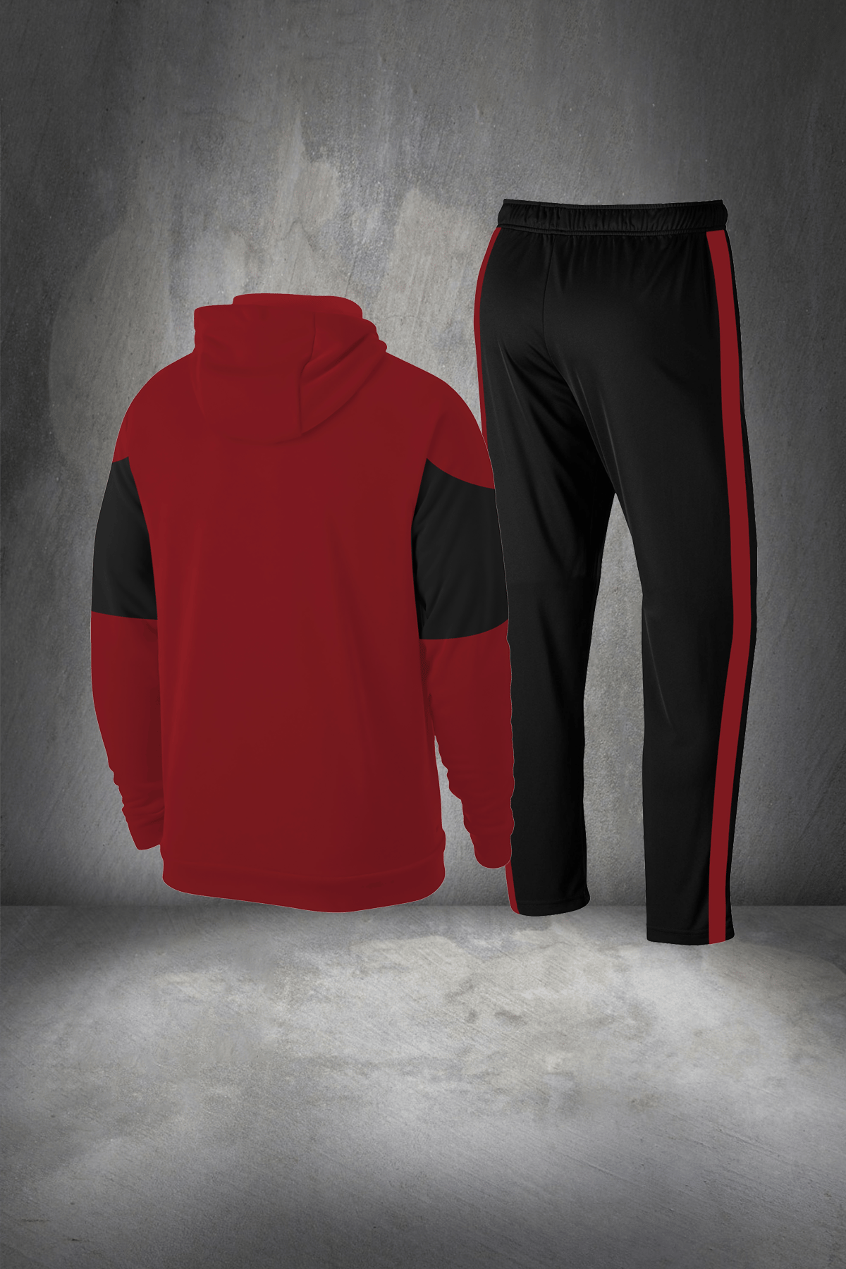 Büyük Beden Erkek Kırmızı Supra Penye Kumaş Antrenman Sporcu Koşu Takımı Seti  4XL-10XL