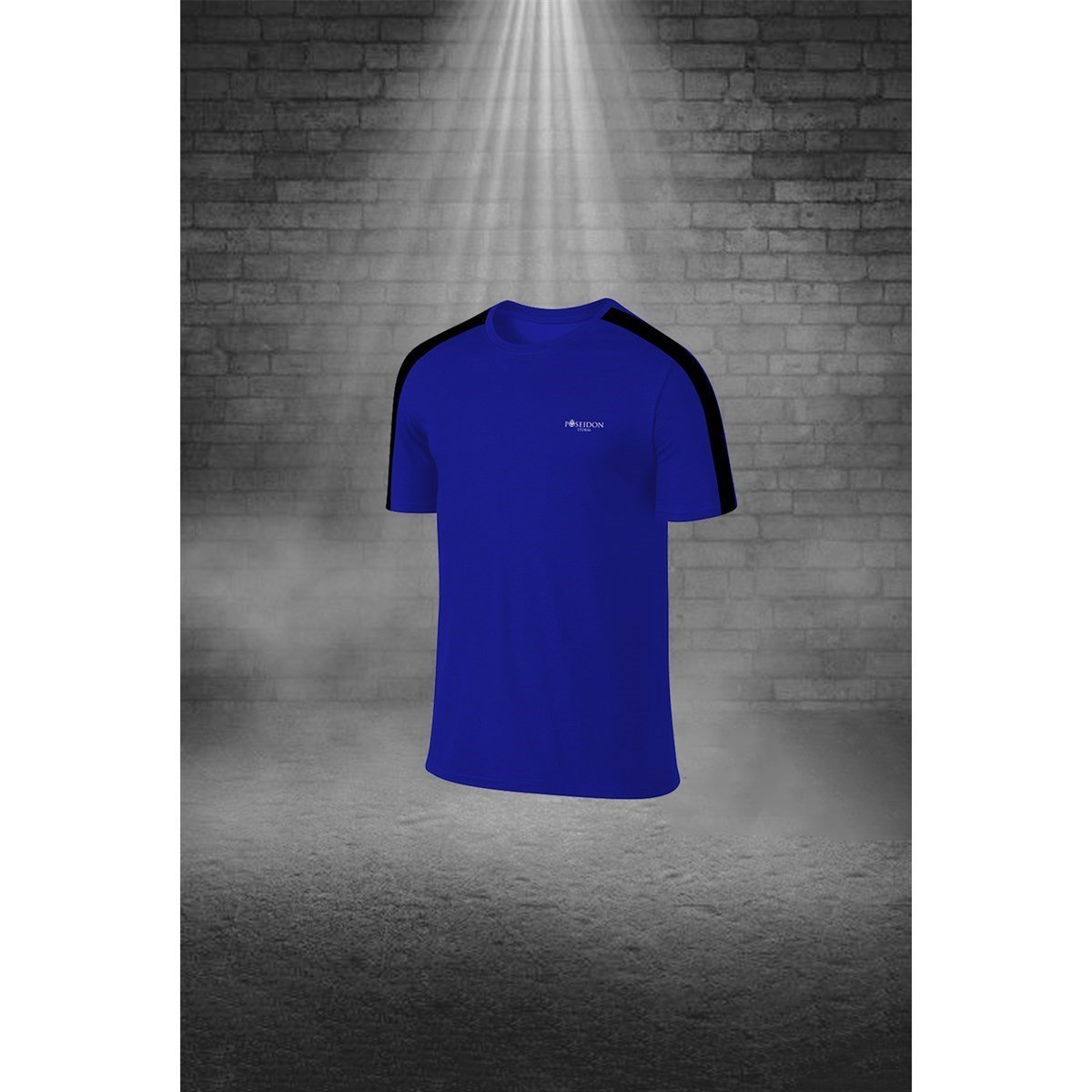 Büyük Beden Erkek Mavi Dri-Fit Kumaş Antrenman ve Koşu için Konforlu Cepli Kısa Kol Tişört Şort İkili Takım  4XL-10XL