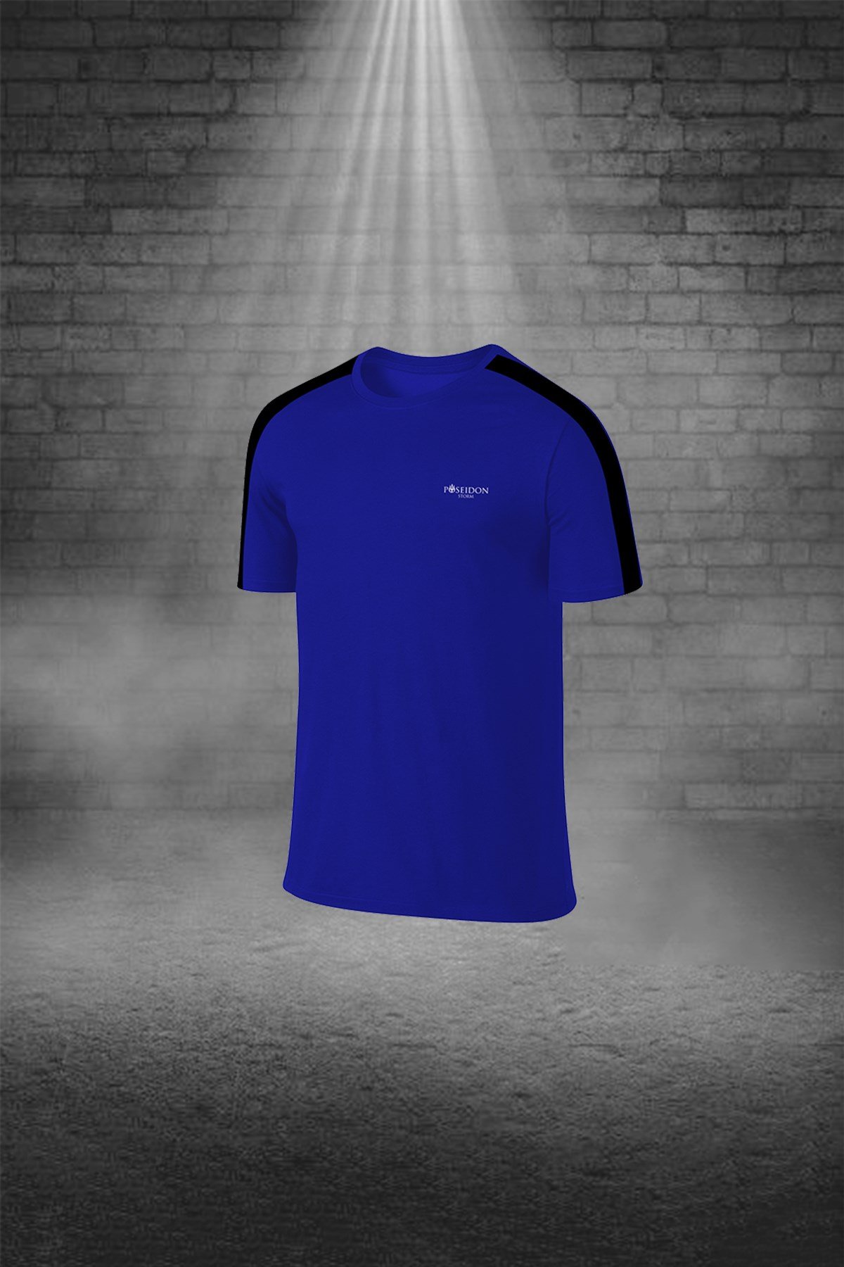 Büyük Beden Erkek Mavi Dri-Fit Kumaş Antrenman ve Koşu için Konforlu Cepli Kısa Kol Tişört Şort İkili Takım  4XL-10XL