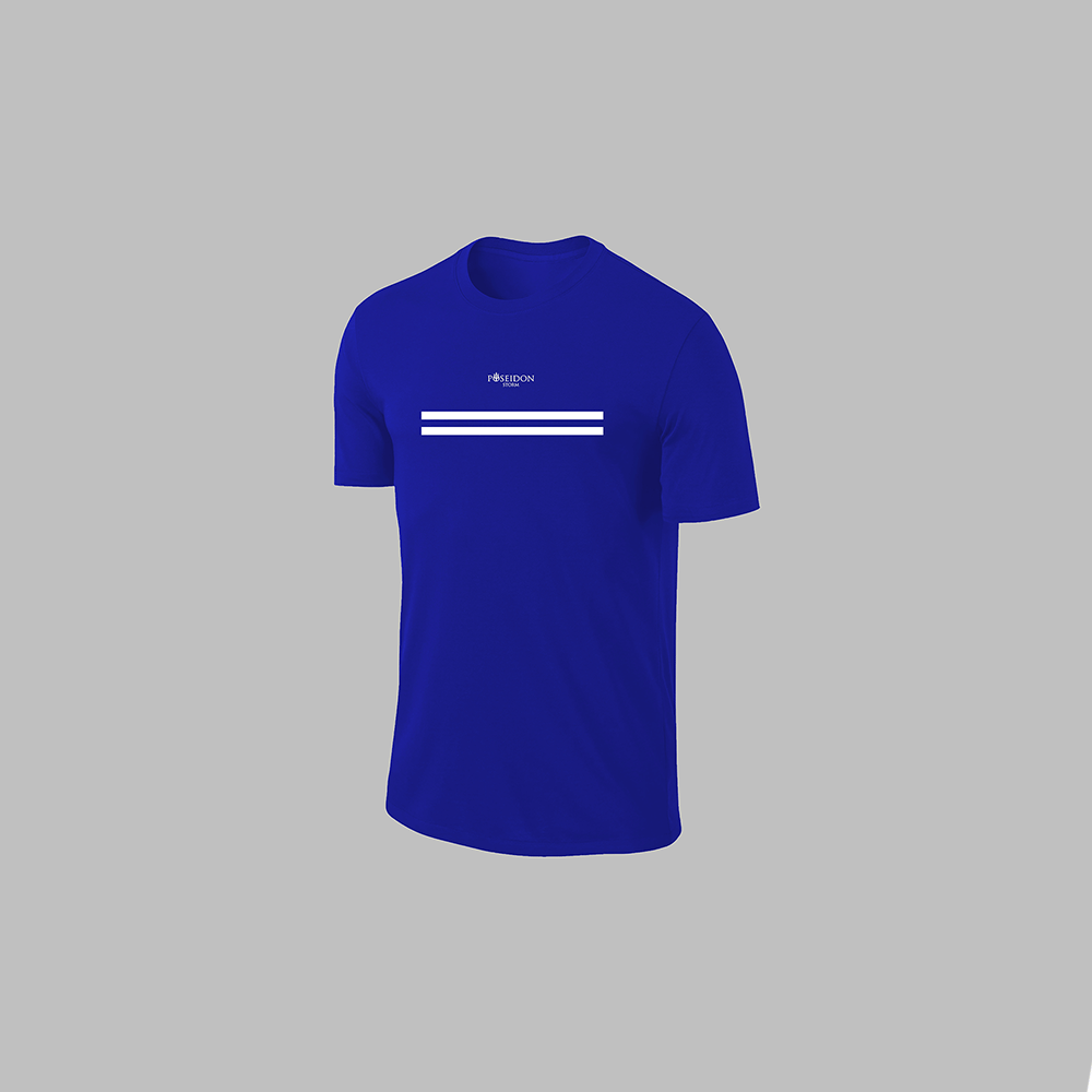 Büyük Beden Erkek Mavi Dri-Fit Kumaş Antrenman ve Koşu için Konforlu Cepli Düz Tişört Şort Seti 4XL-10XL