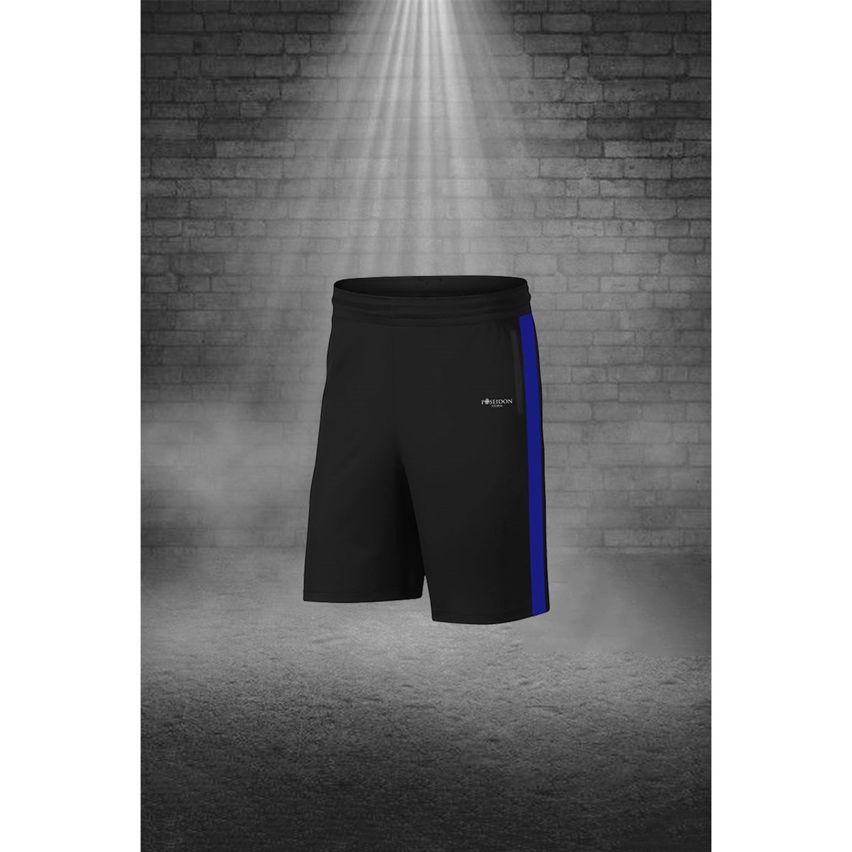 Büyük Beden Erkek Mavi Dri-Fit Kumaş Antrenman ve Koşu için Konforlu Cepli Kısa Kol Tişört Şort İkili Takım  4XL-10XL