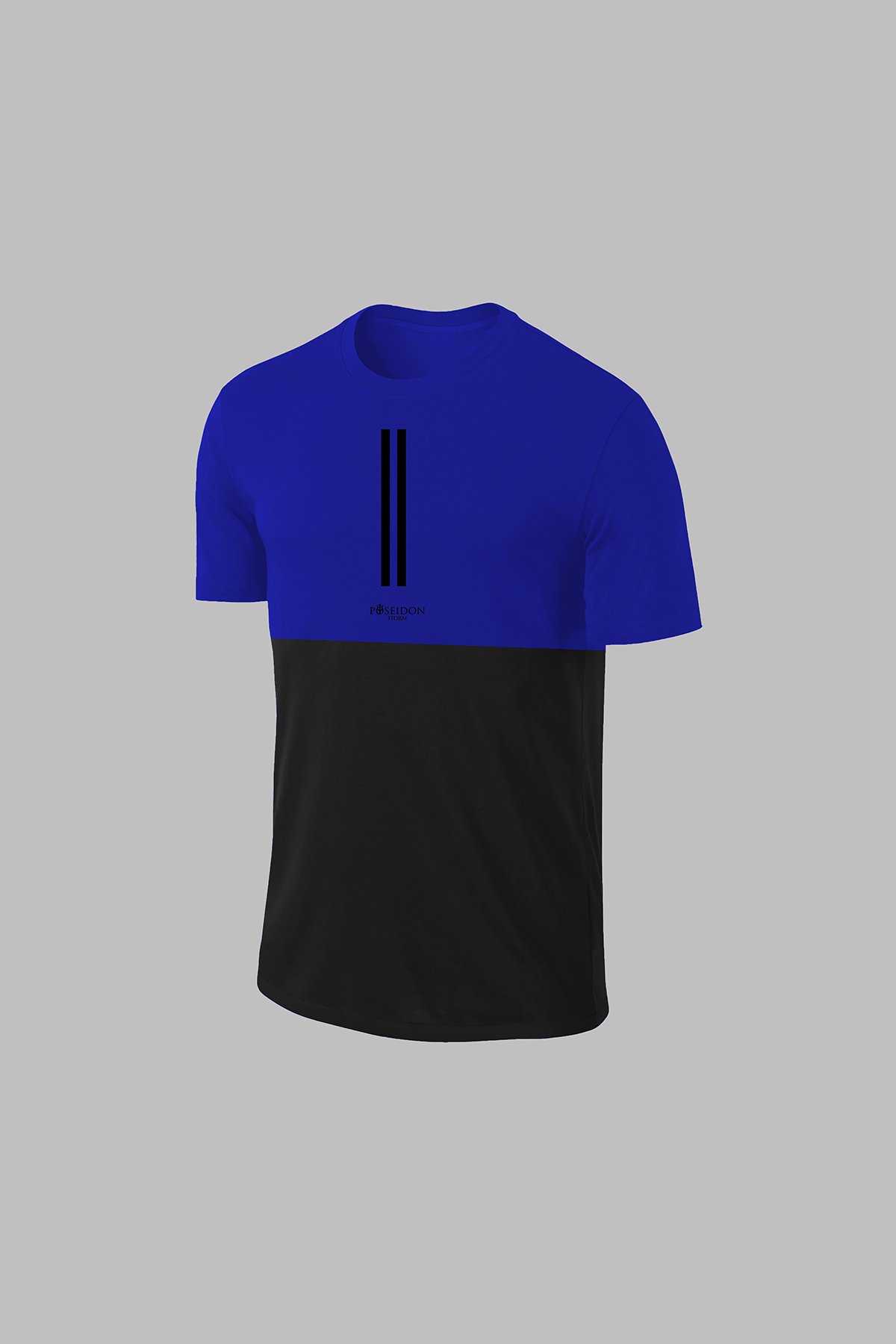 Büyük Beden Erkek Mavi Dri-Fit Kumaş Baskısız Yuvarlak Yaka Kısa Kol Tişört Şort Alt Üst Spor Takım  (4XL-10XL)