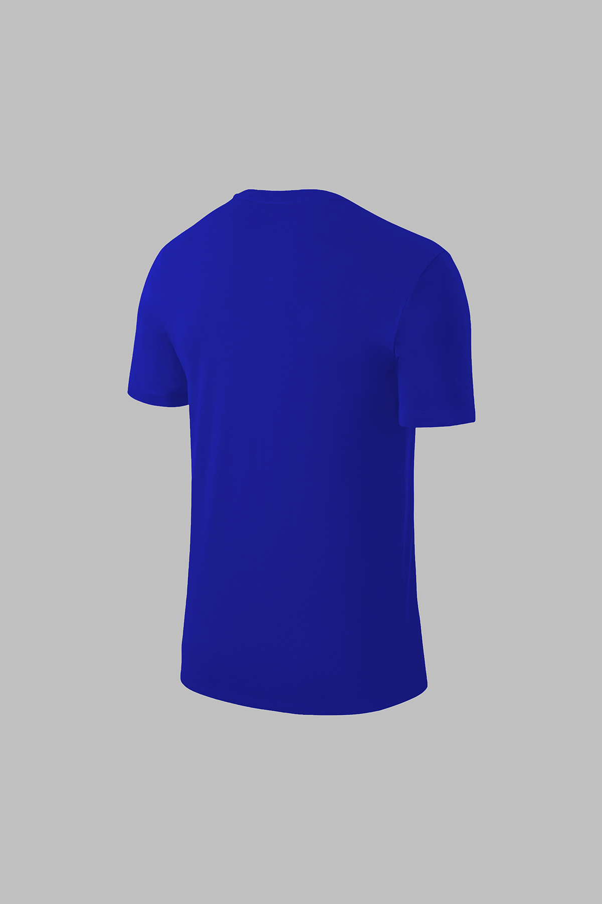 Büyük Beden Erkek Mavi Dri-Fit Kumaş Baskısız Yuvarlak Yaka Kısa Kol T-shirt (4XL- 10XL)