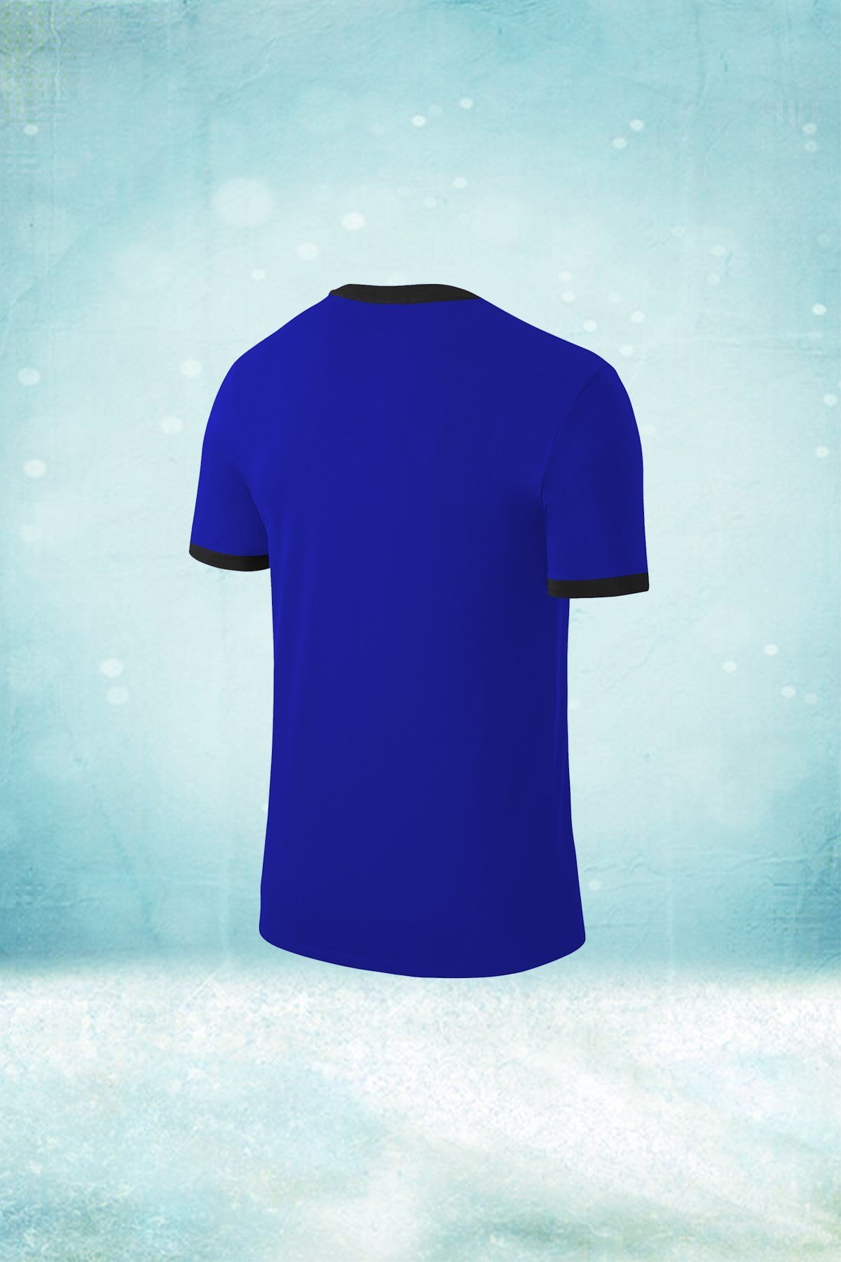 Büyük Beden Erkek Mavi Günlük Sporcu Tişörtü 4XL-10XL - Yakası farklı - M1