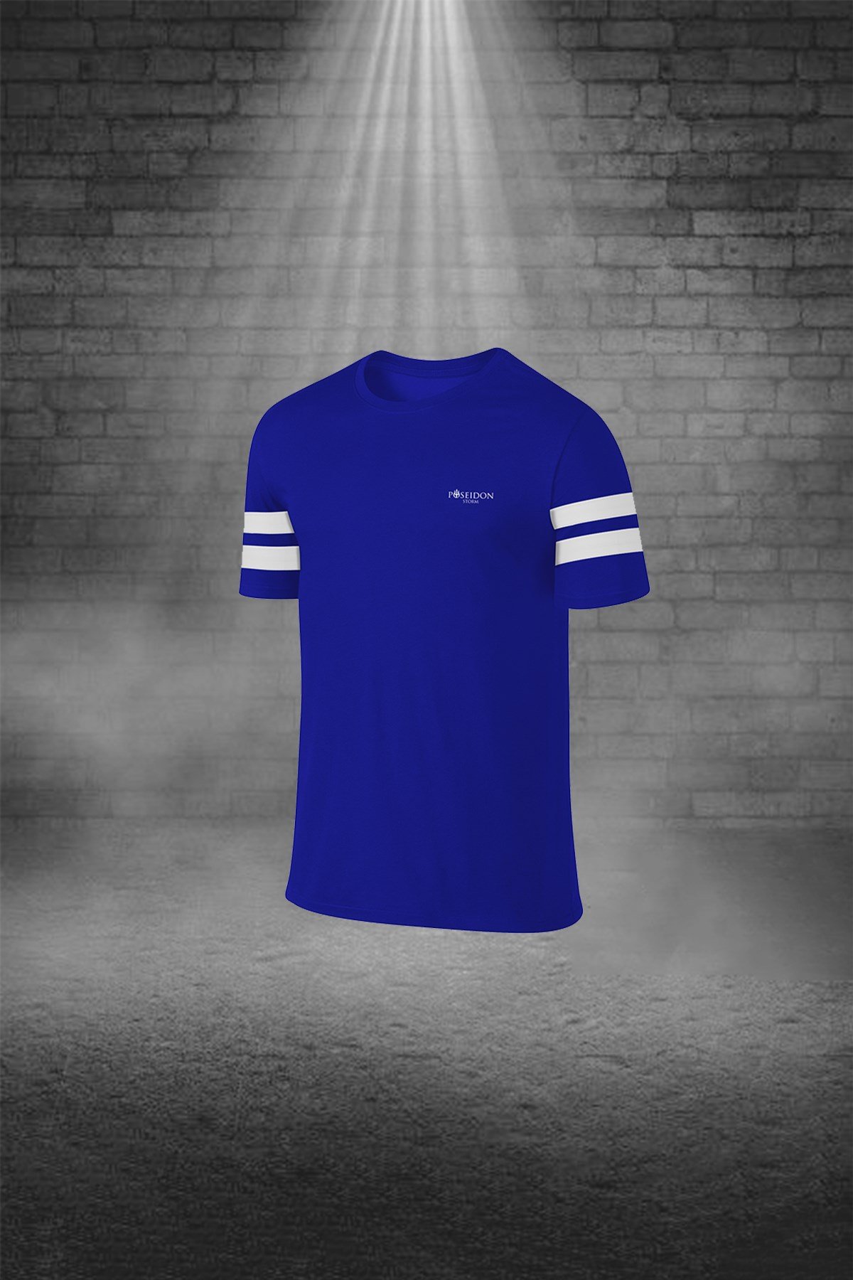 Büyük Beden Erkek Mavi Sporcu Tişört ve Şort Takımı 4XL-10XL - siyah iki bant - M4