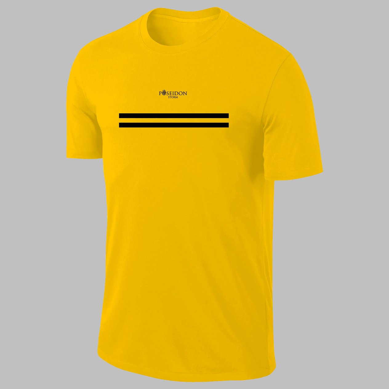 Büyük Beden Erkek Sarı Dri-Fit Kumaş Baskısız Yuvarlak Yaka Kısa Kol T-shirt  (4XL- 10XL)
