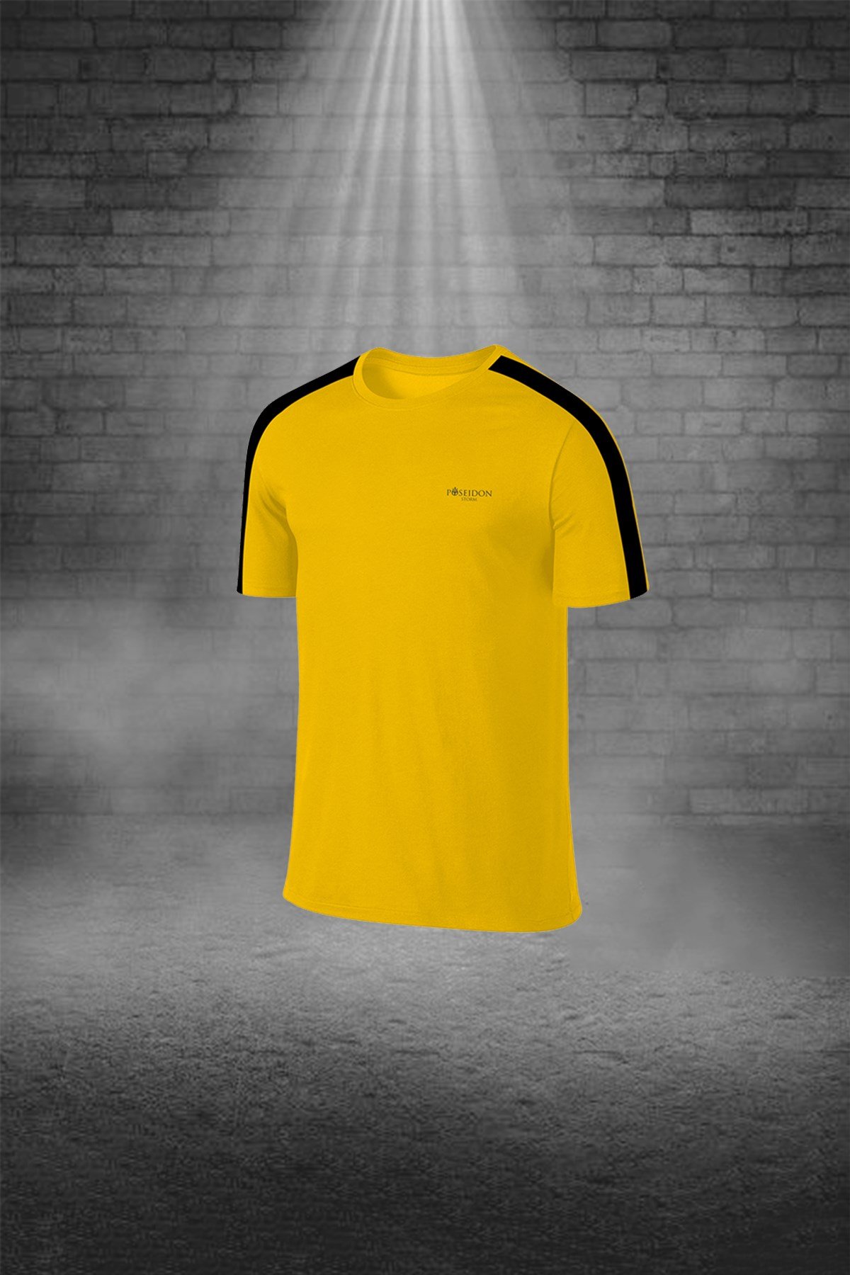Büyük Beden Erkek Sarı Dri-Fit Kumaş Düz Kısa Kol Konforlu Tişört Şort Alt Üst İkili Takım Seti   4XL-10XL