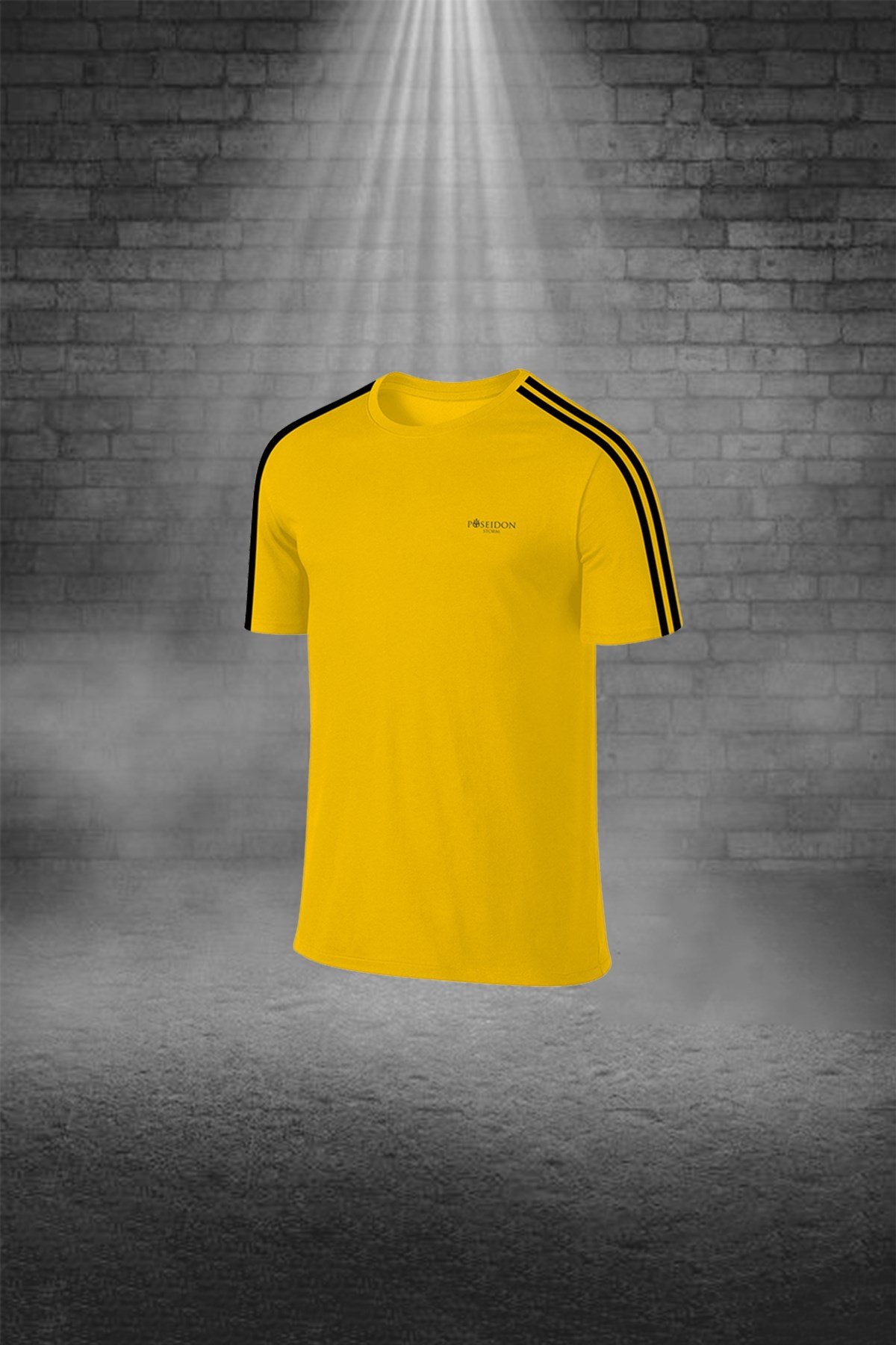 Büyük Beden Erkek Sarı Günlük Sporcu Tişört ve Şort Takımı 4XL-10XL siyah çift şerit - M3