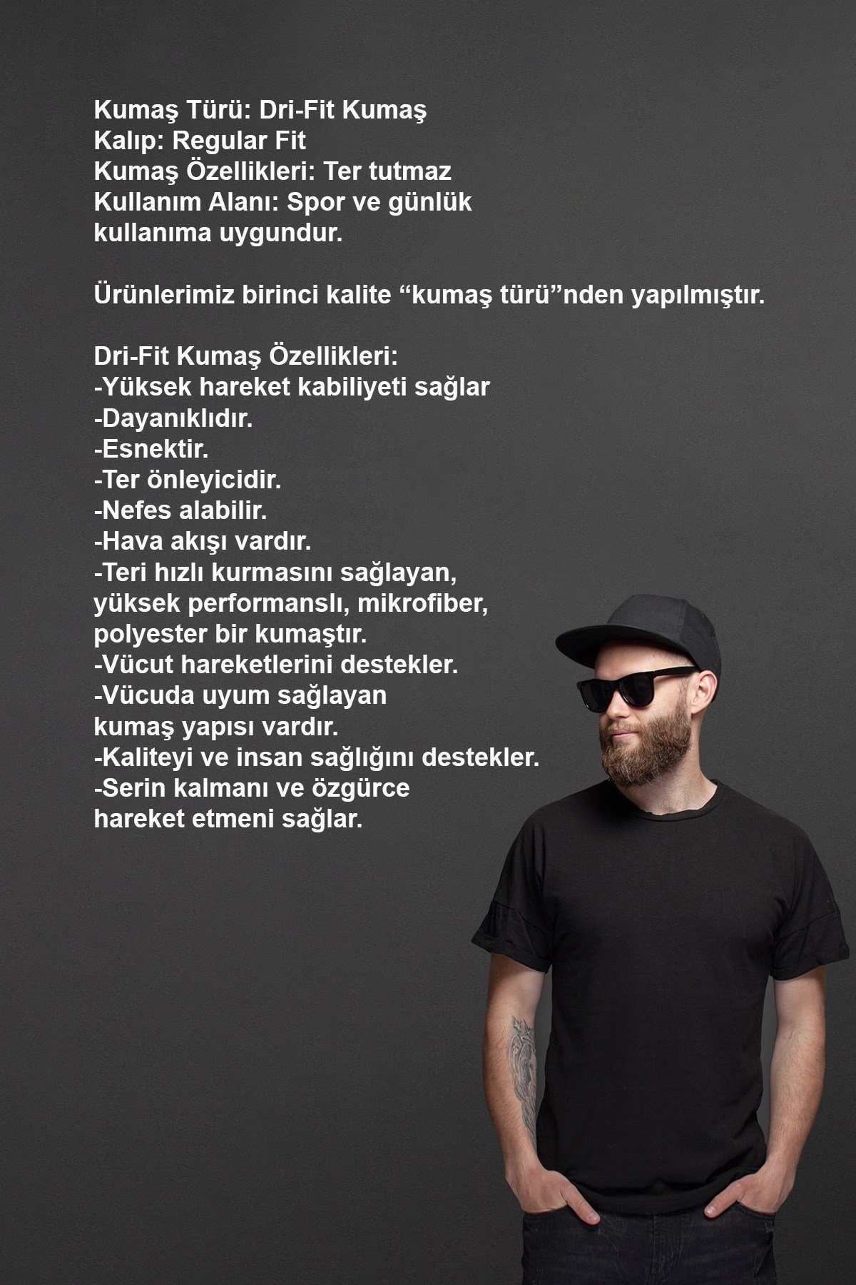 Büyük Beden Erkek Siyah Dri-Fit Kumaş Baskısız Yuvarlak Yaka Kısa Kol Tişört Şort Alt Üst  4XL-10XL