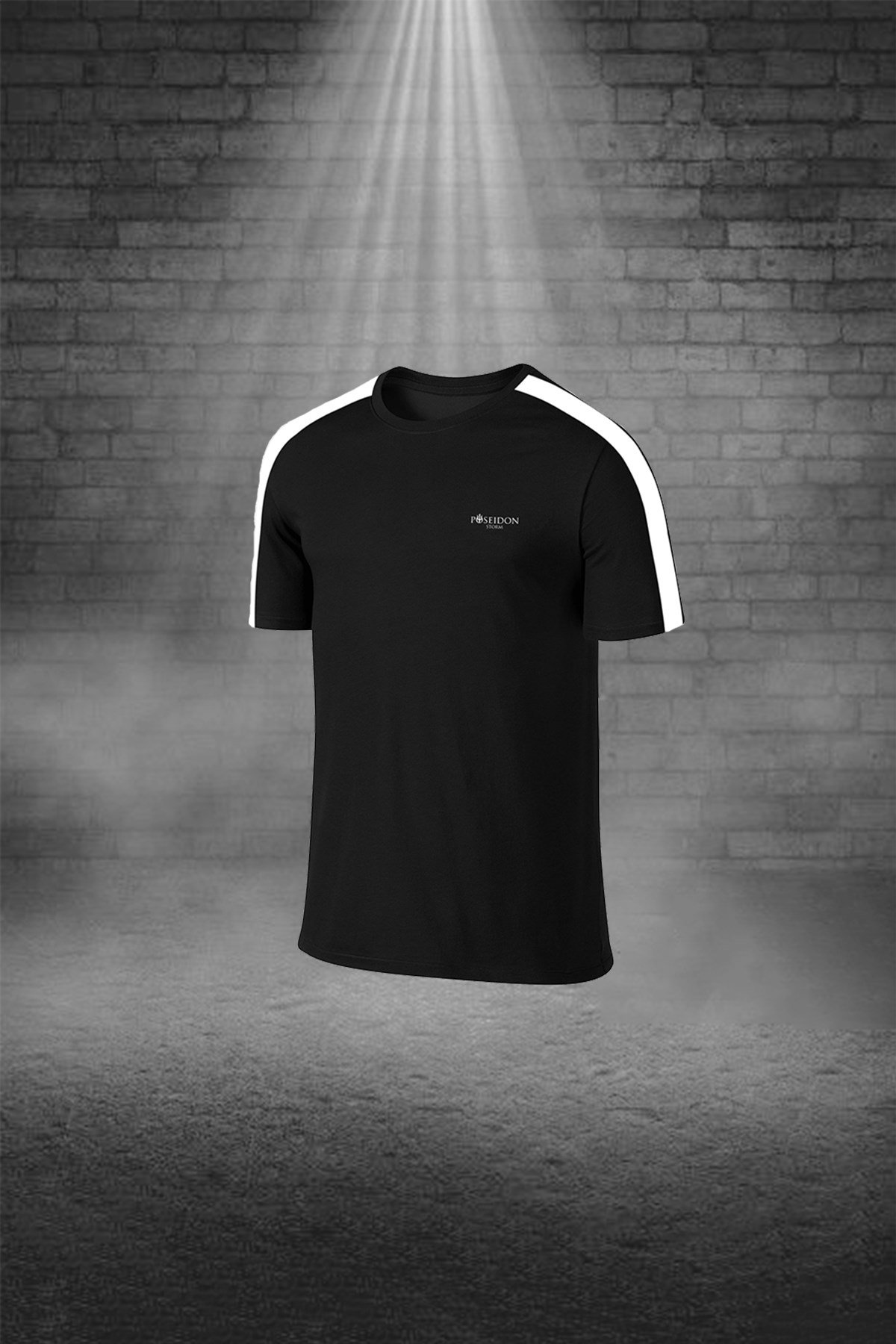 Büyük Beden Erkek Siyah Dri-Fit Kumaş Baskısız Yuvarlak Yaka Kısa Kol Tişört Şort Alt Üst Takımı  4XL-10XL