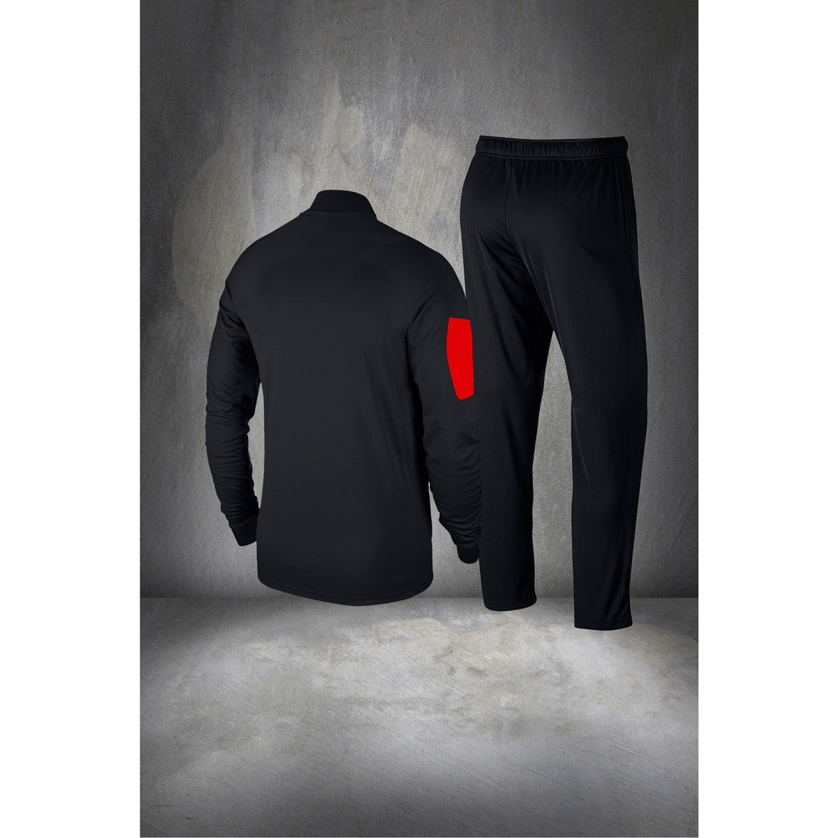 Büyük Beden Erkek Siyah İnterlok Kumaş Cep Detaylı Rahat  Eşofman Seti  (4XL- 10XL)