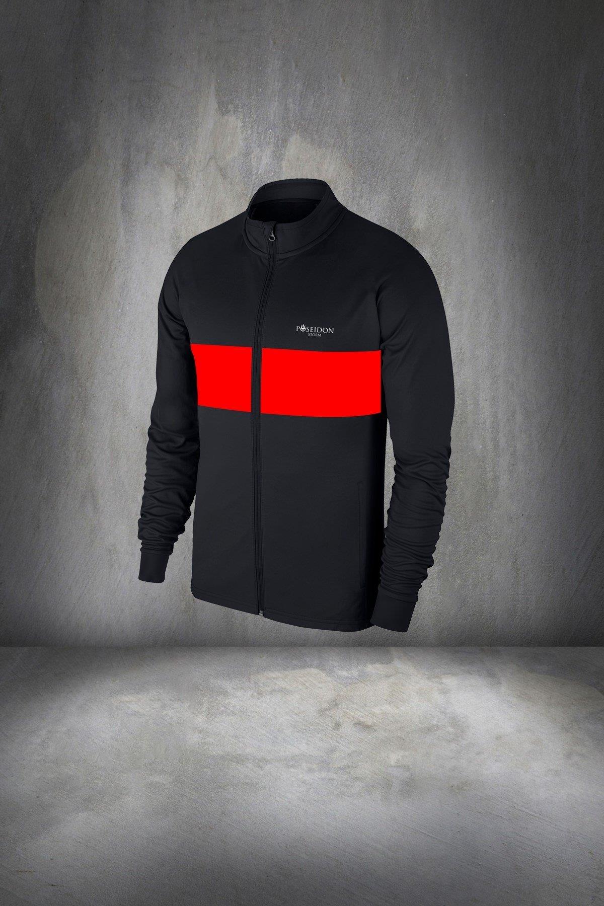 Büyük Beden Erkek Siyah Supra Penye Kumaş Fermuarlı Rahat Özel Eşofman Seti 4XL-10XL
